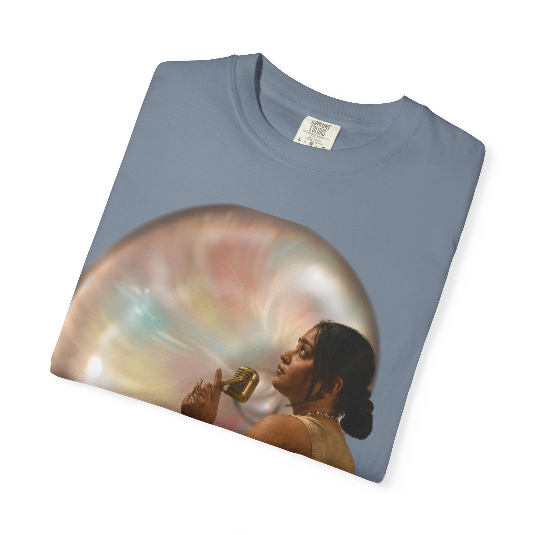 T‑Shirt — Retro Glam Woman with Iridescent Bubble | 'We Will Become' Graphic Tee