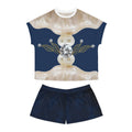 Pearl & Diamond Pattern Women's Pajama Set — Navy Floral Luxe Shorts Sleepwear