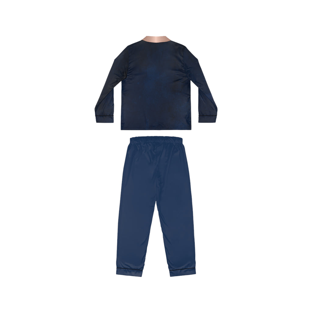 Navy Satin Women’s Pajama Set – Luxurious Two-Piece Sleepwear