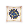 Velvet Lotus Decorative Pillow — Navy & Gold Floral Accent