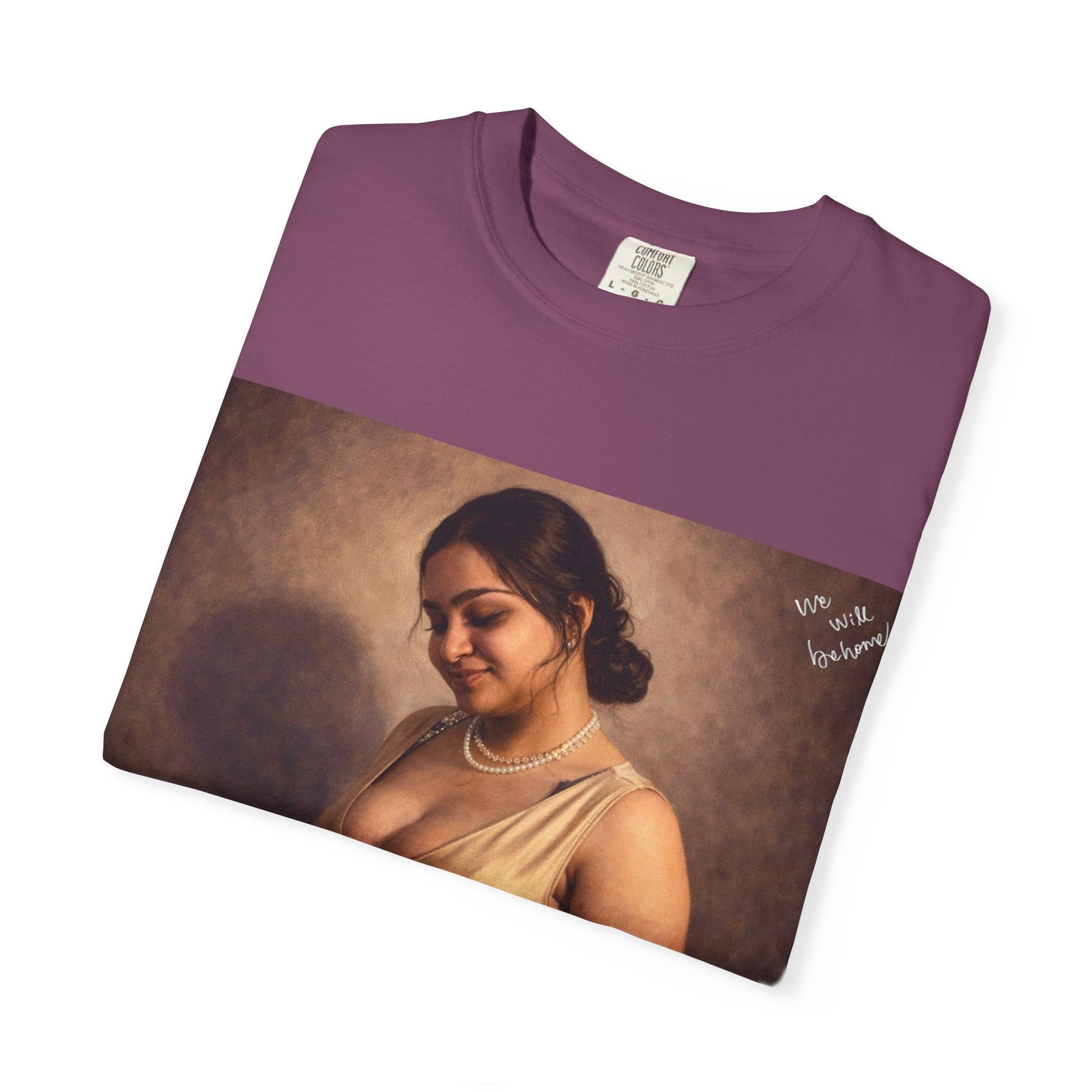 Portrait Graphic T-Shirt — Vintage Framed Lady Art Print
