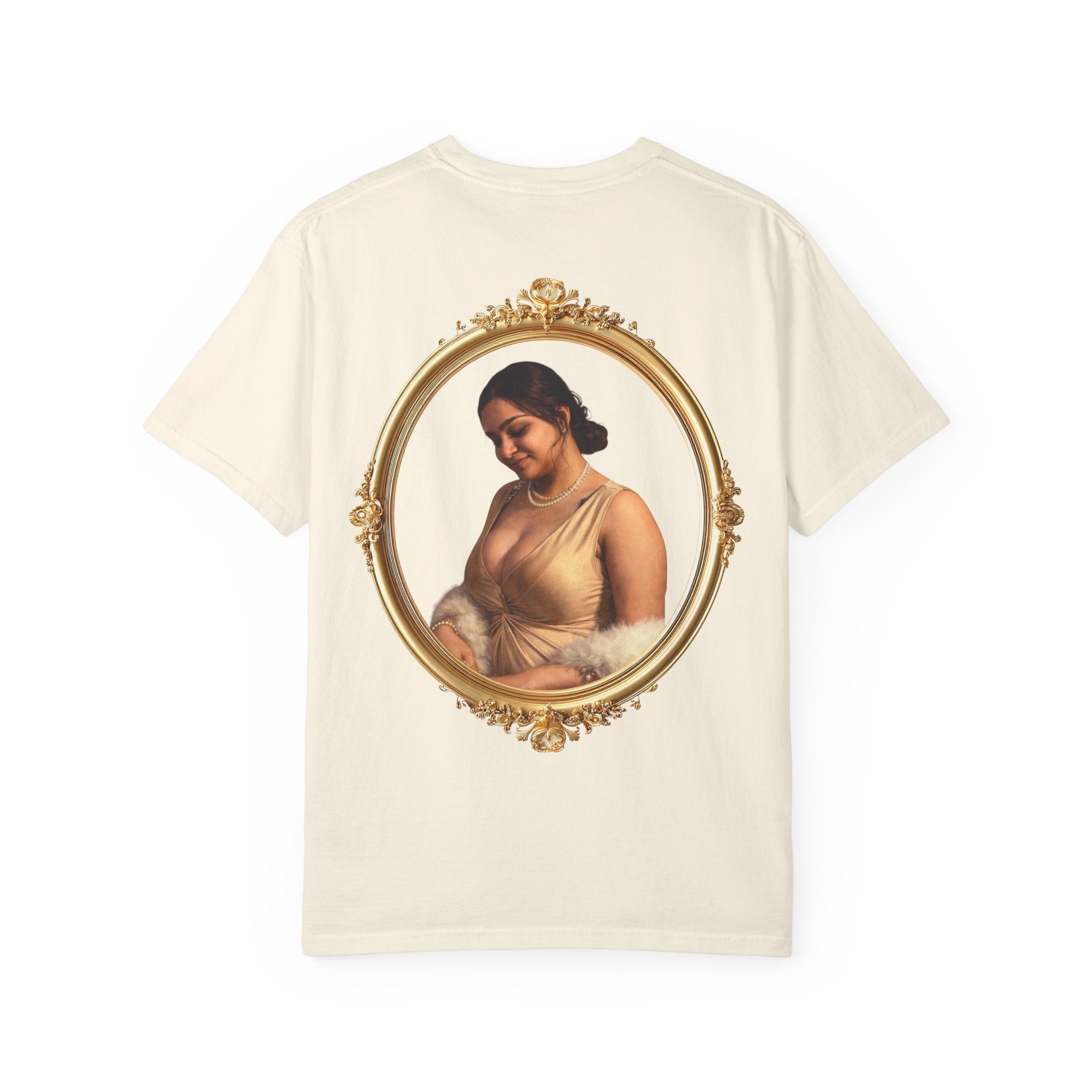 Portrait Graphic T-Shirt — Vintage Framed Lady Art Print
