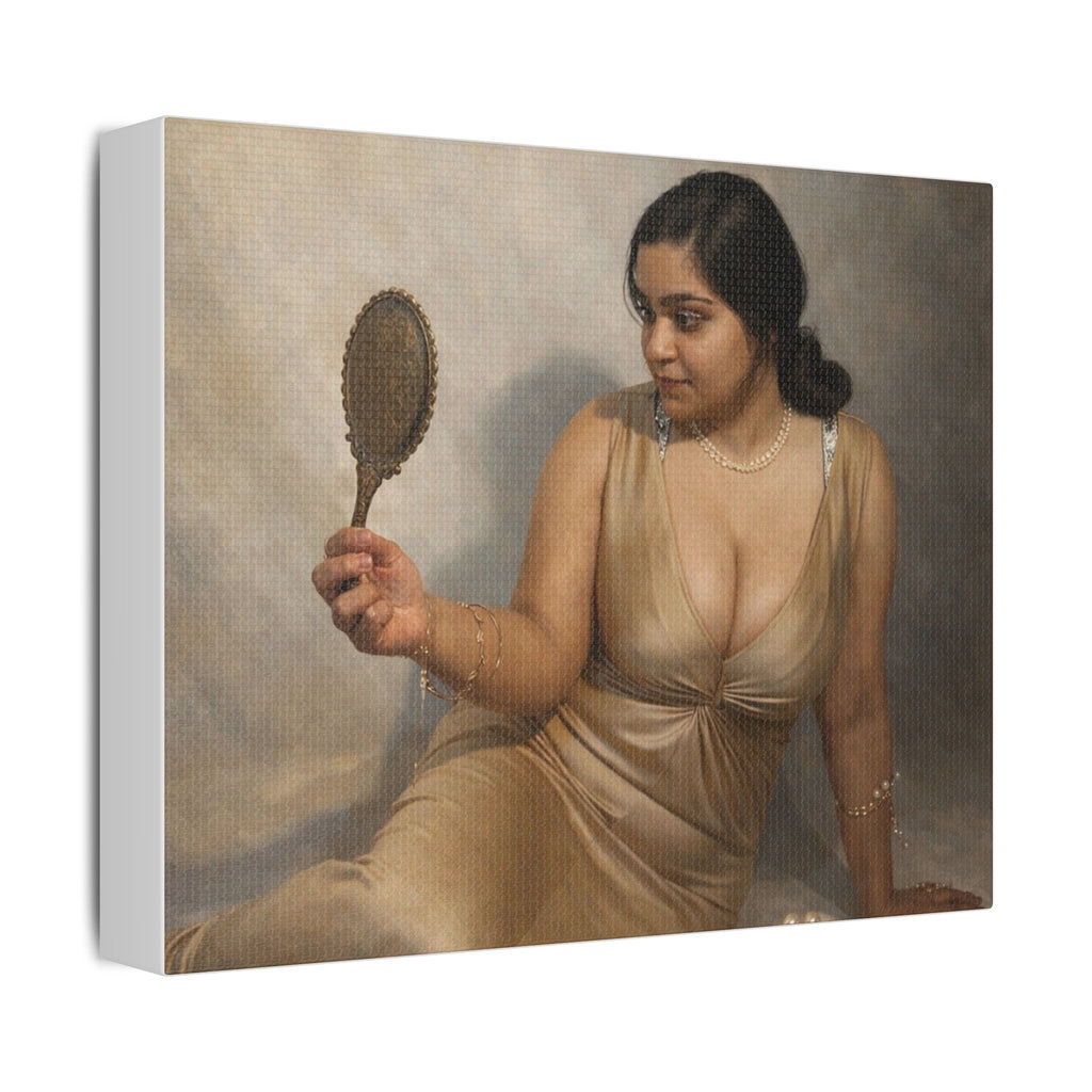 Vintage Jewelry Still Life Satin Canvas Print — Stretched Wall Art