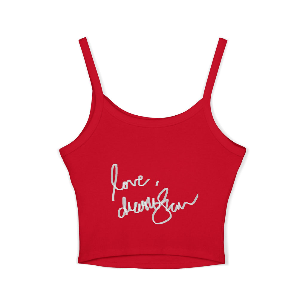 Mirror Portrait Crop Tank — "love, demi~gün" Signature Graphic