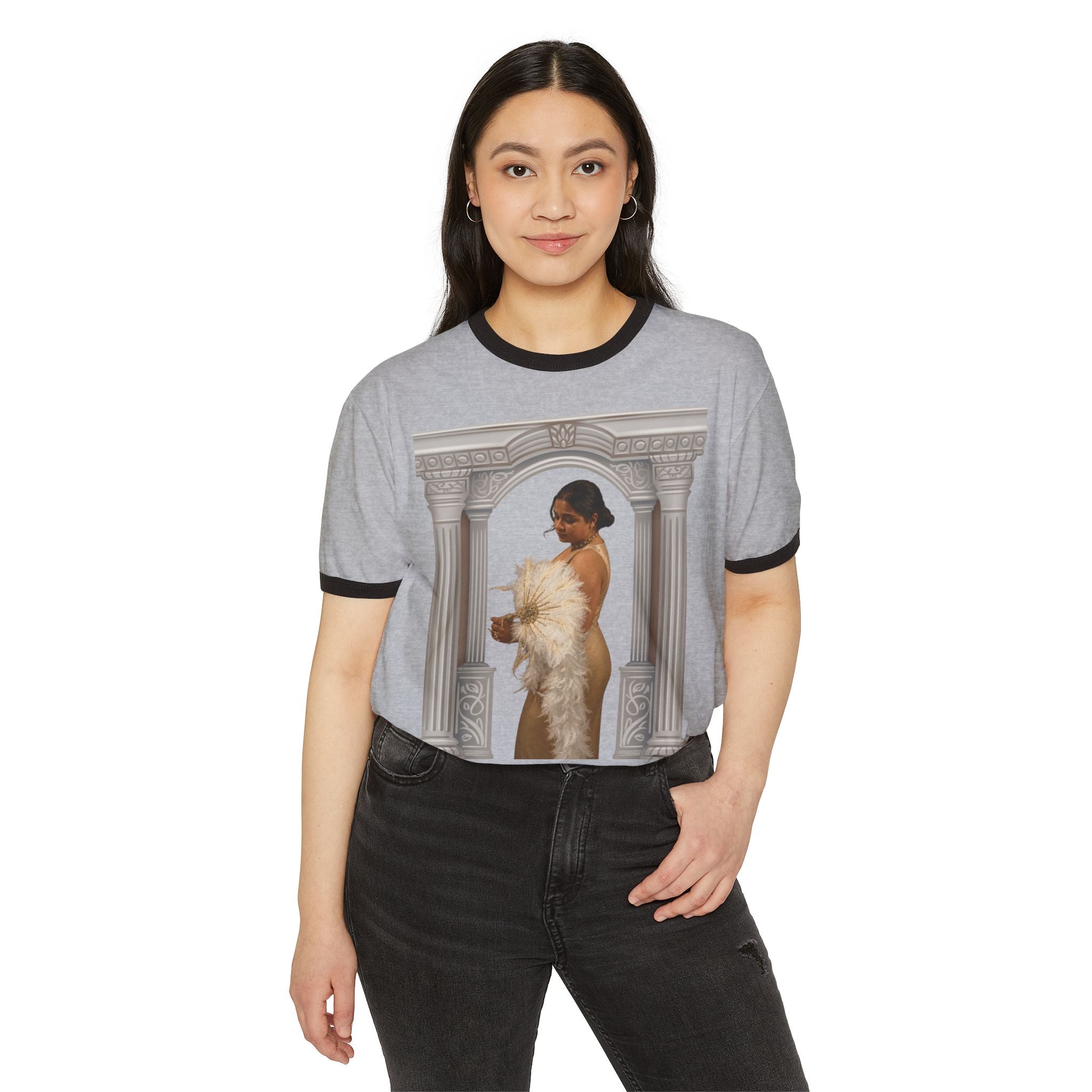 Vintage Glam Ringer Tee — "love, drashti shah" Signature Back