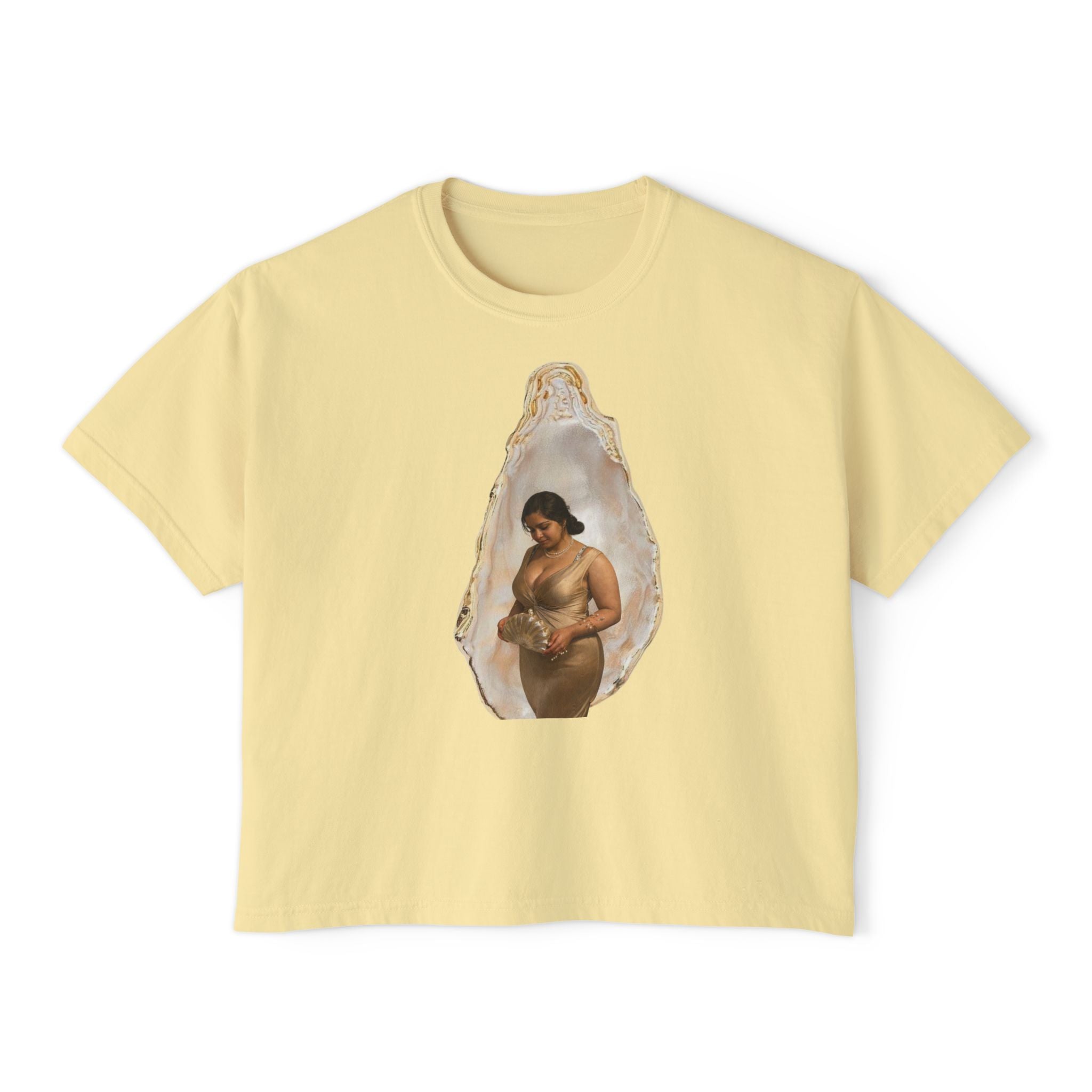 Boxy Tee — 'We Will Be Home' Vintage Angel Art Cropped T‑Shirt