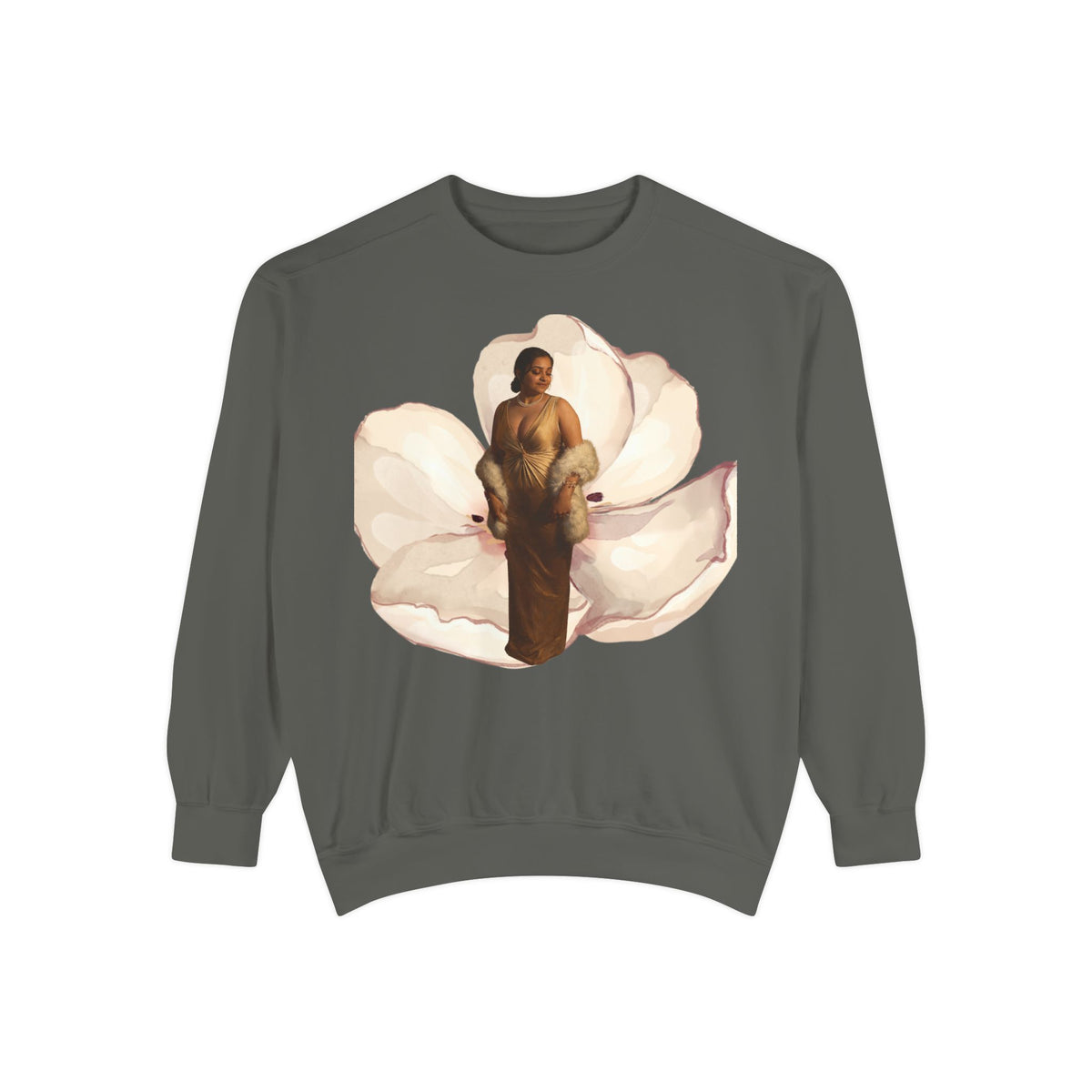 Drashti's WWBH Floral Portrait Sweatshirt — Vintage Gold Frame Art Crewneck
