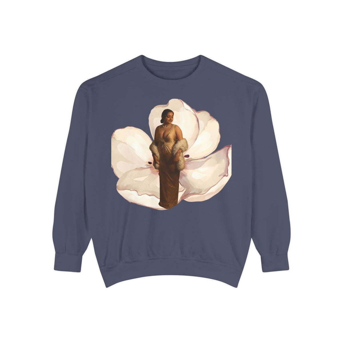 Drashti's WWBH Floral Portrait Sweatshirt — Vintage Gold Frame Art Crewneck