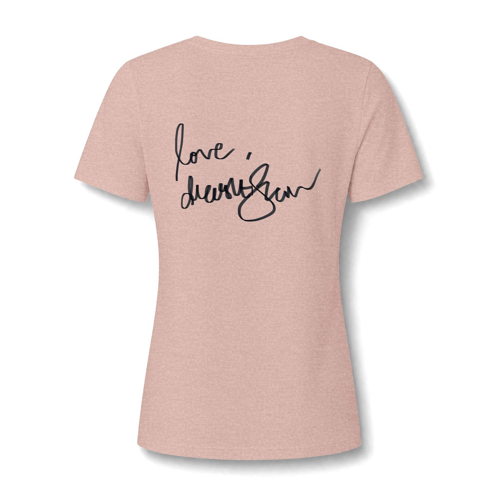 Floral Portrait V‑Neck Tee — Vintage Woman in Magnolia Print