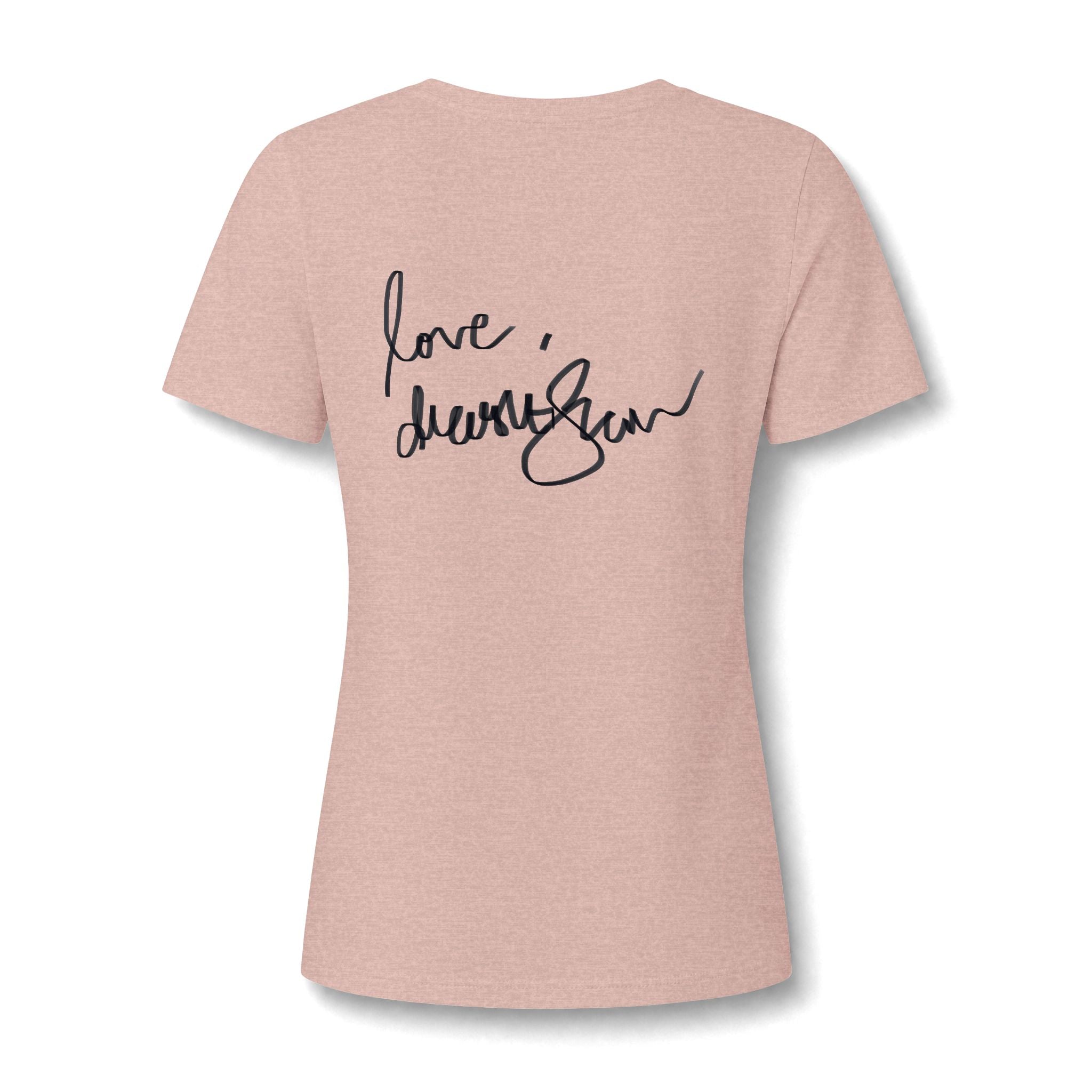 Floral Portrait V‑Neck Tee — Vintage Woman in Magnolia Print