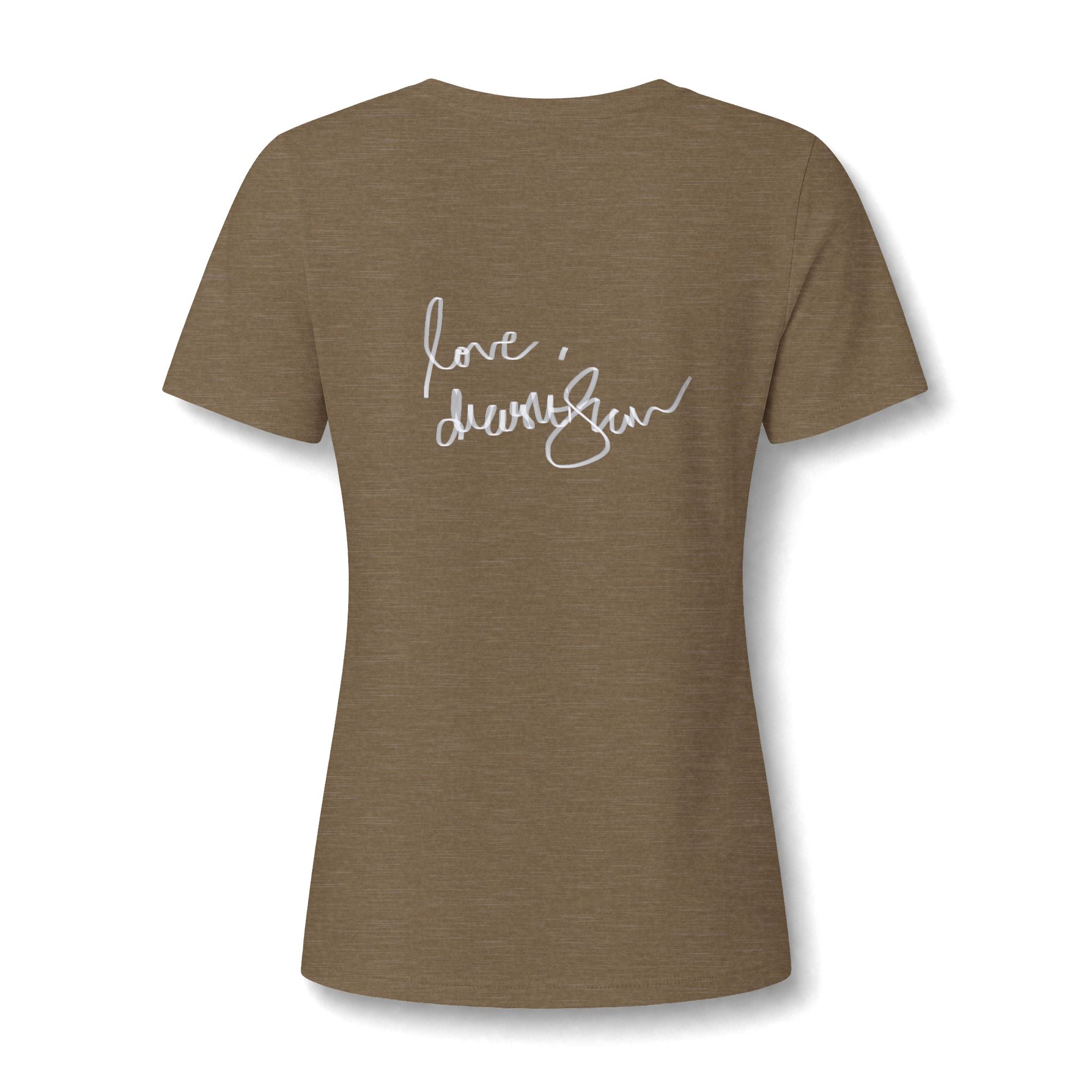 Floral Portrait V‑Neck Tee — Vintage Woman in Magnolia Print