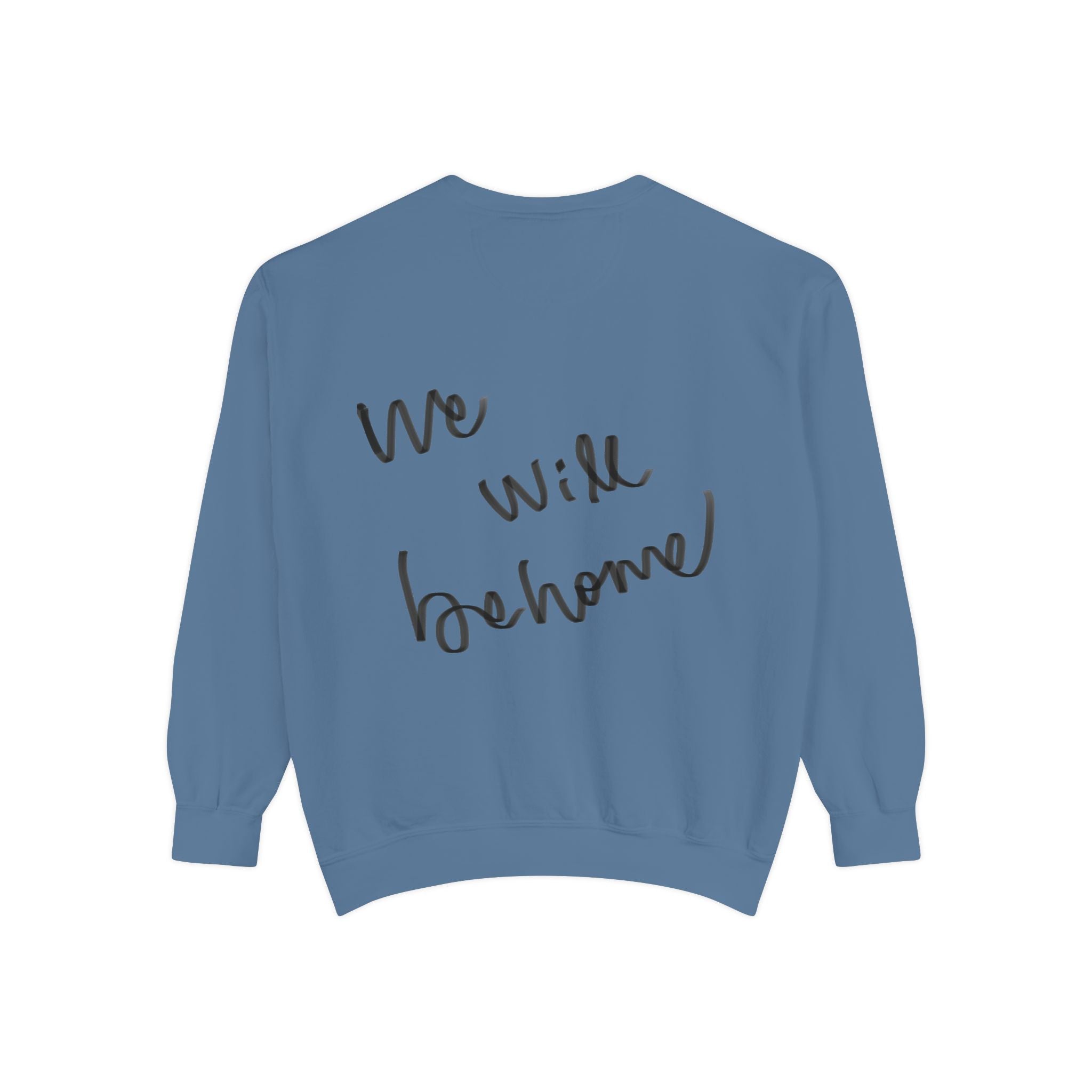 Reclining Muse Sweatshirt — 'We Will Be Home' Retro Art Graphic Crewneck