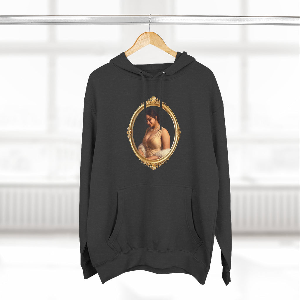 Portrait Hoodie — Vintage Frame Romantic Art Pullover