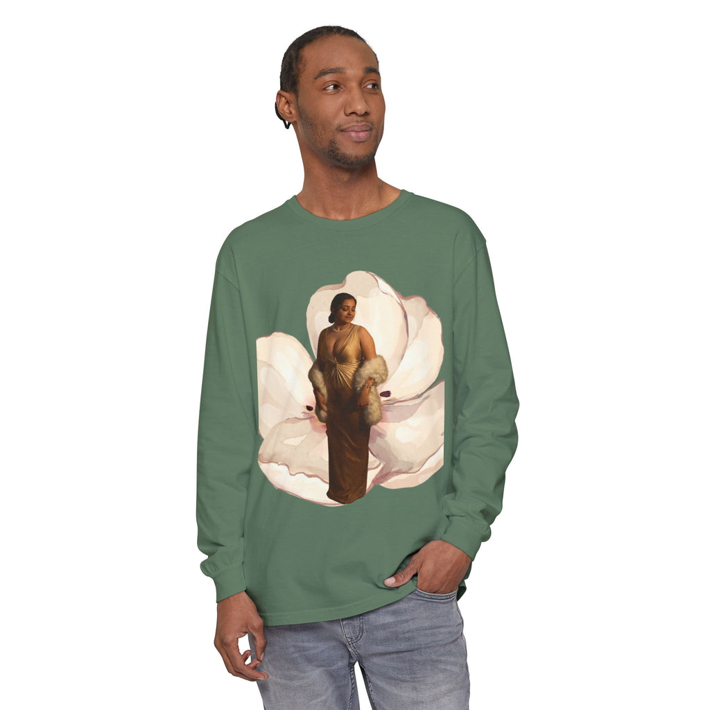 We Will Be Home Long Sleeve Tee — Floral Vintage Portrait Graphic