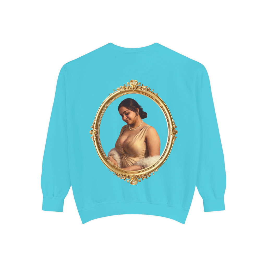 Portrait Sweatshirt — Vintage Frame Elegant Lady Graphic Pullover