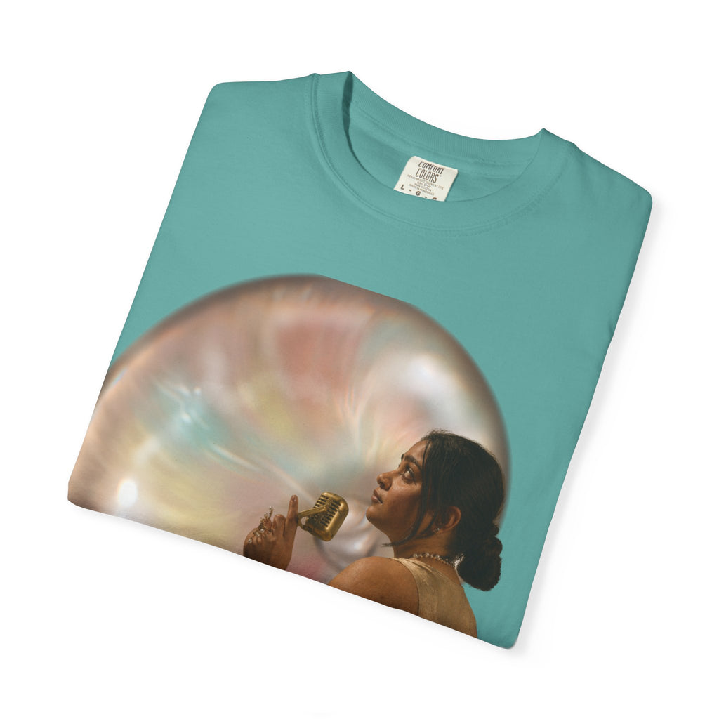T‑Shirt — Retro Glam Woman with Iridescent Bubble | 'We Will Become' Graphic Tee