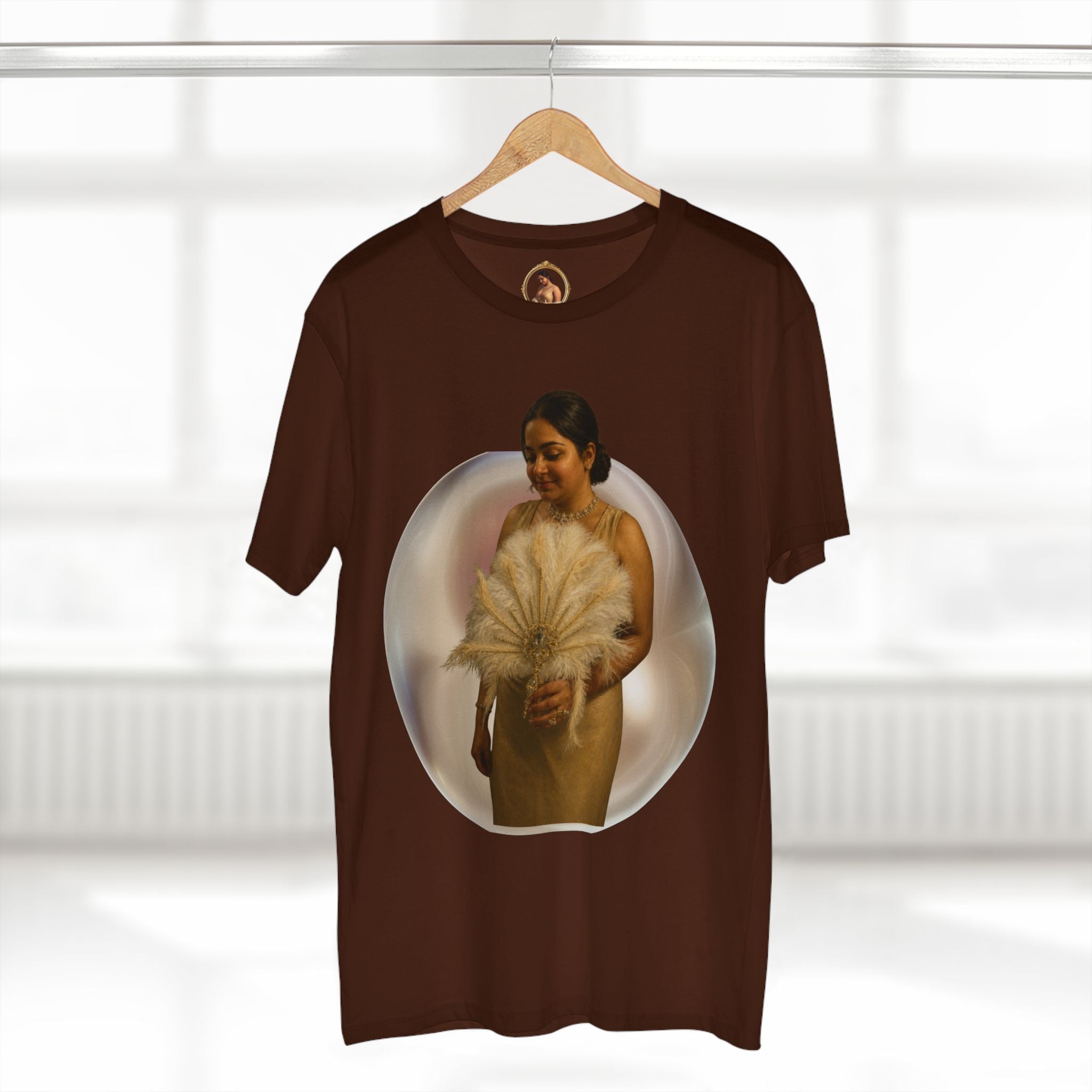 T‑Shirt — Vintage Portrait Bubble with 'We Will Become' Script