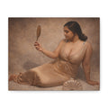 Classic Nude Art Canvas Print — Reclining Woman with Mirror
