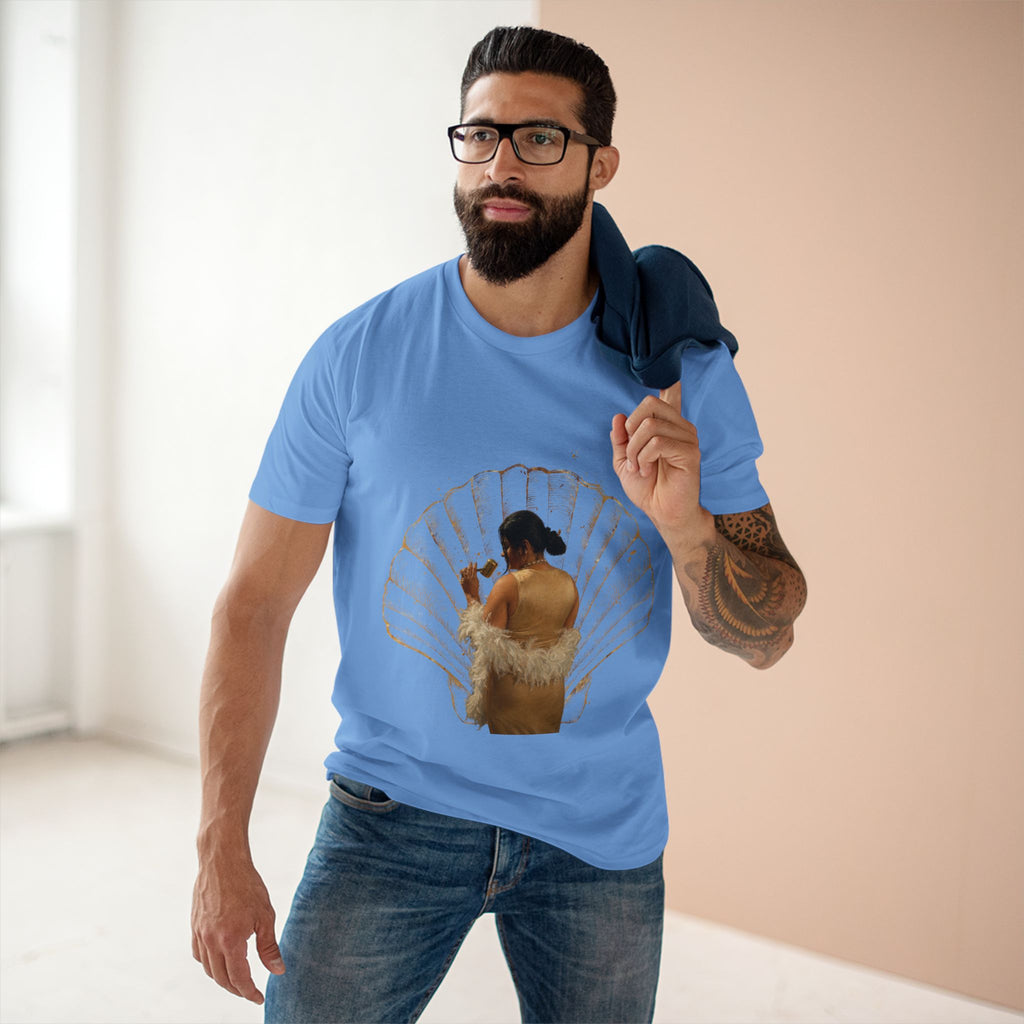 Vintage Vanity Tee — Antique Mirror & Shell Art Graphic T-Shirt