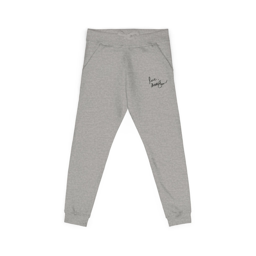 Embroidered Golden Lion Joggers — Cozy Fleece Sweatpants