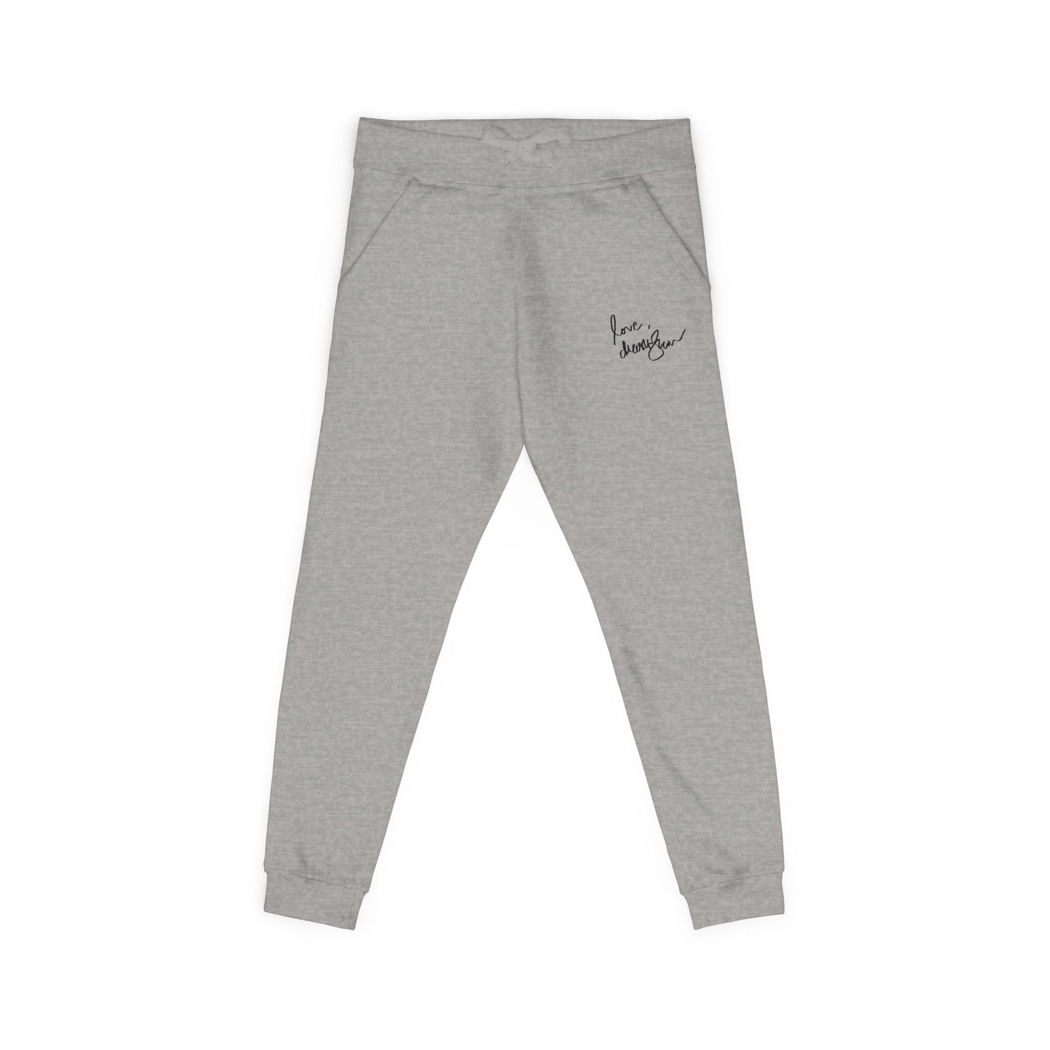 Embroidered Golden Lion Joggers — Cozy Fleece Sweatpants