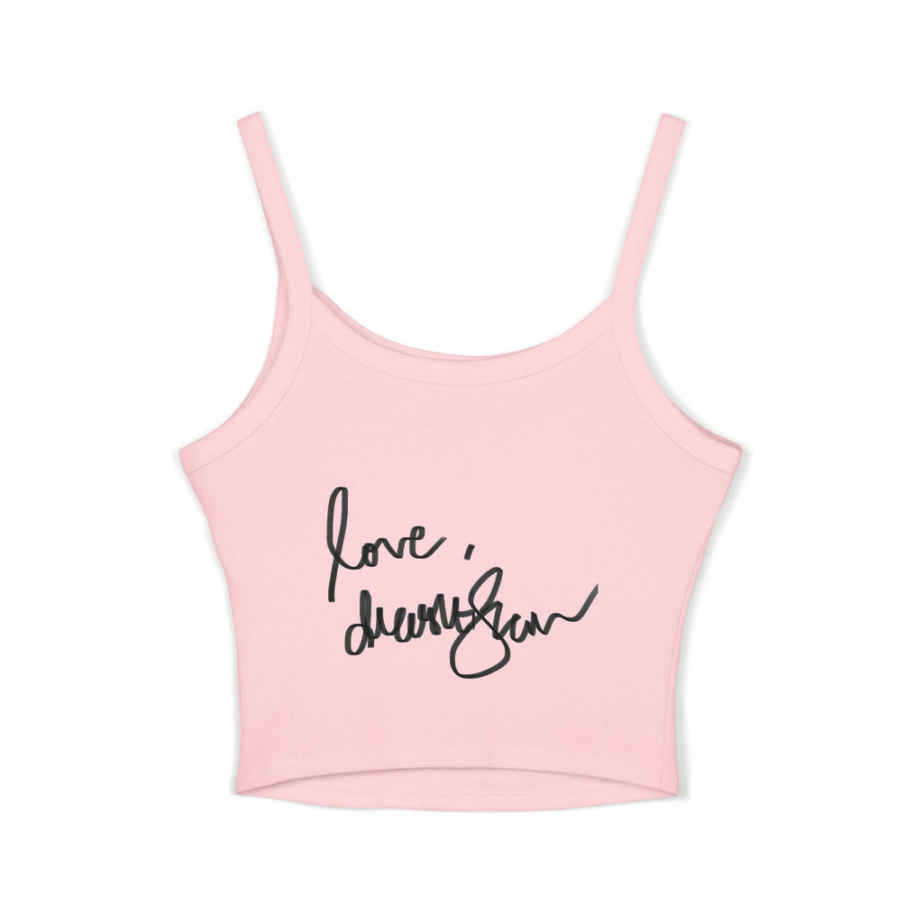 Mirror Portrait Crop Tank — "love, demi~gün" Signature Graphic