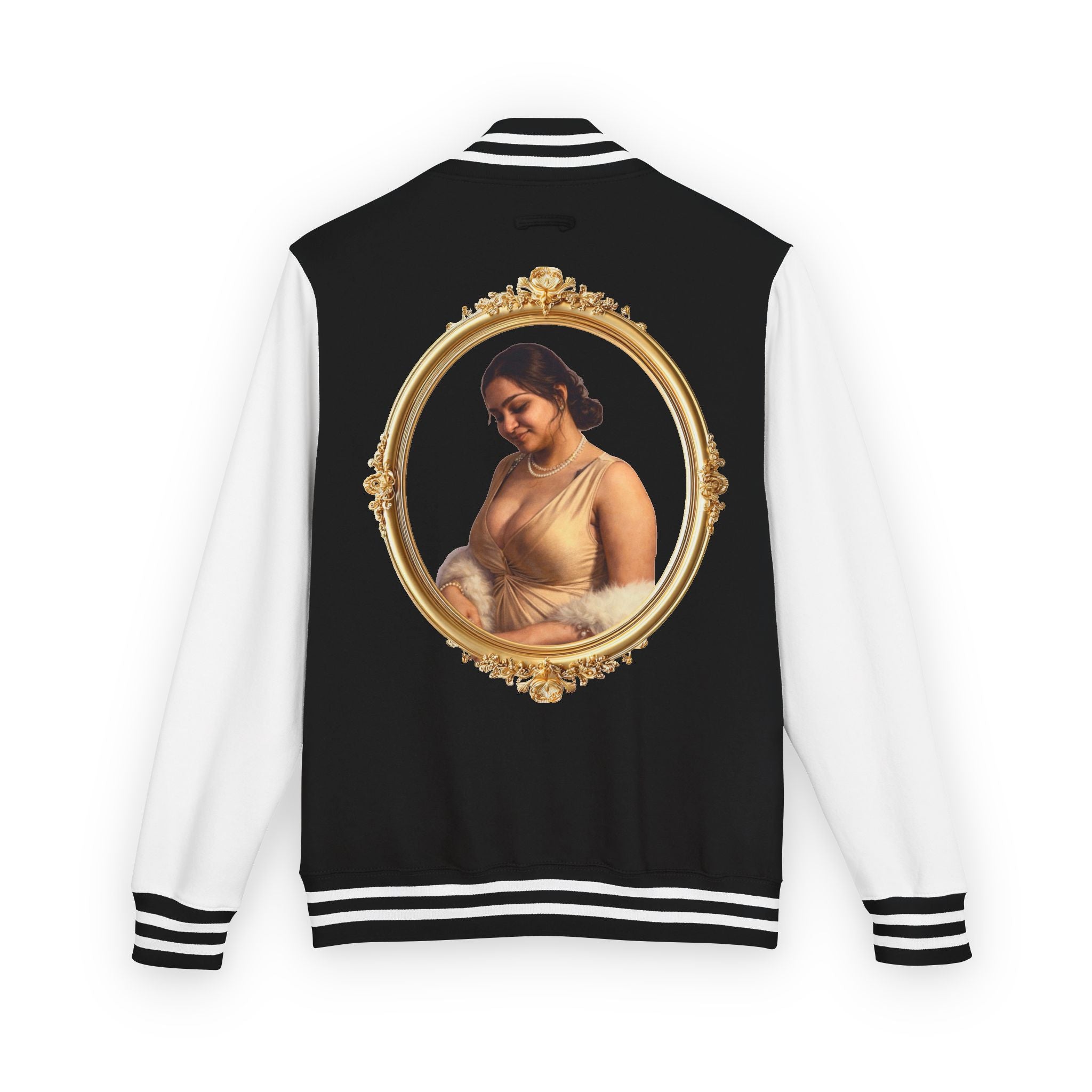 Vintage Portrait Letterman Jacket — Framed Classical Art Varsity Jacket