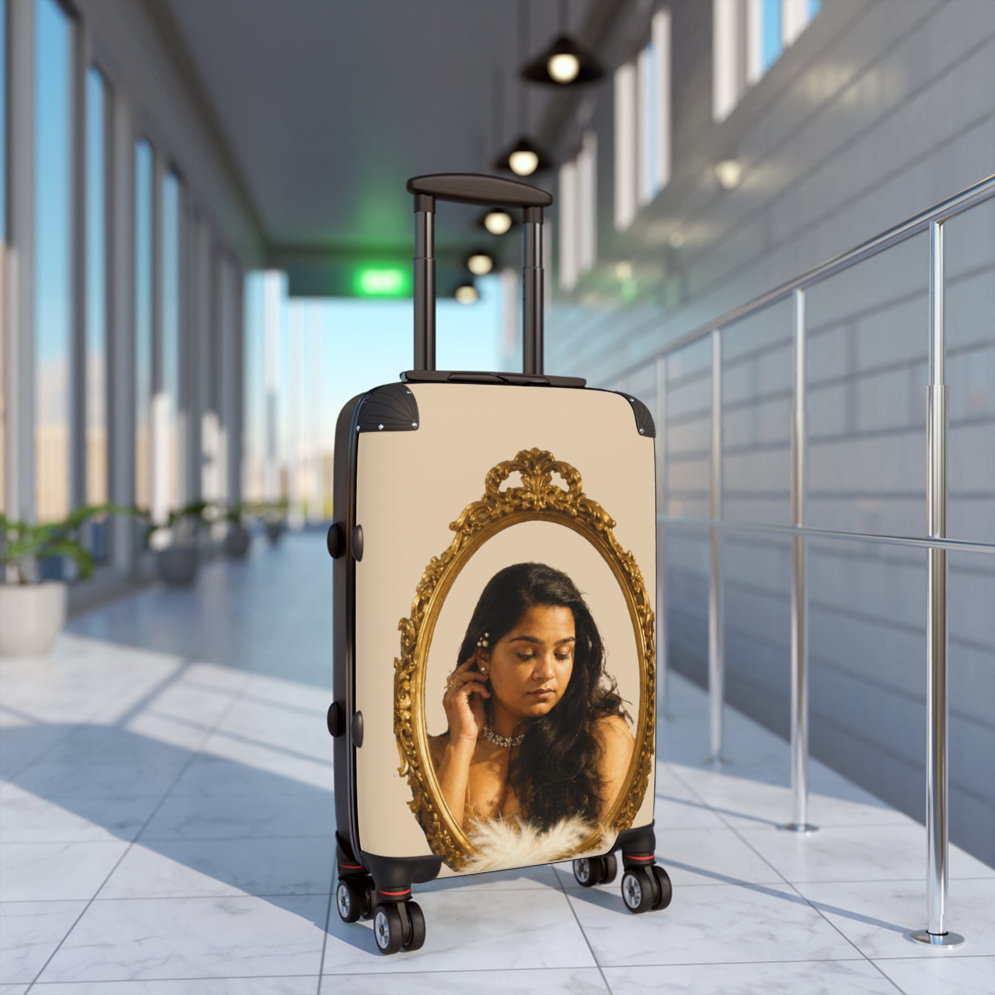 Suitcase - Vintage Gold Mirror Portrait Travel Luggage
