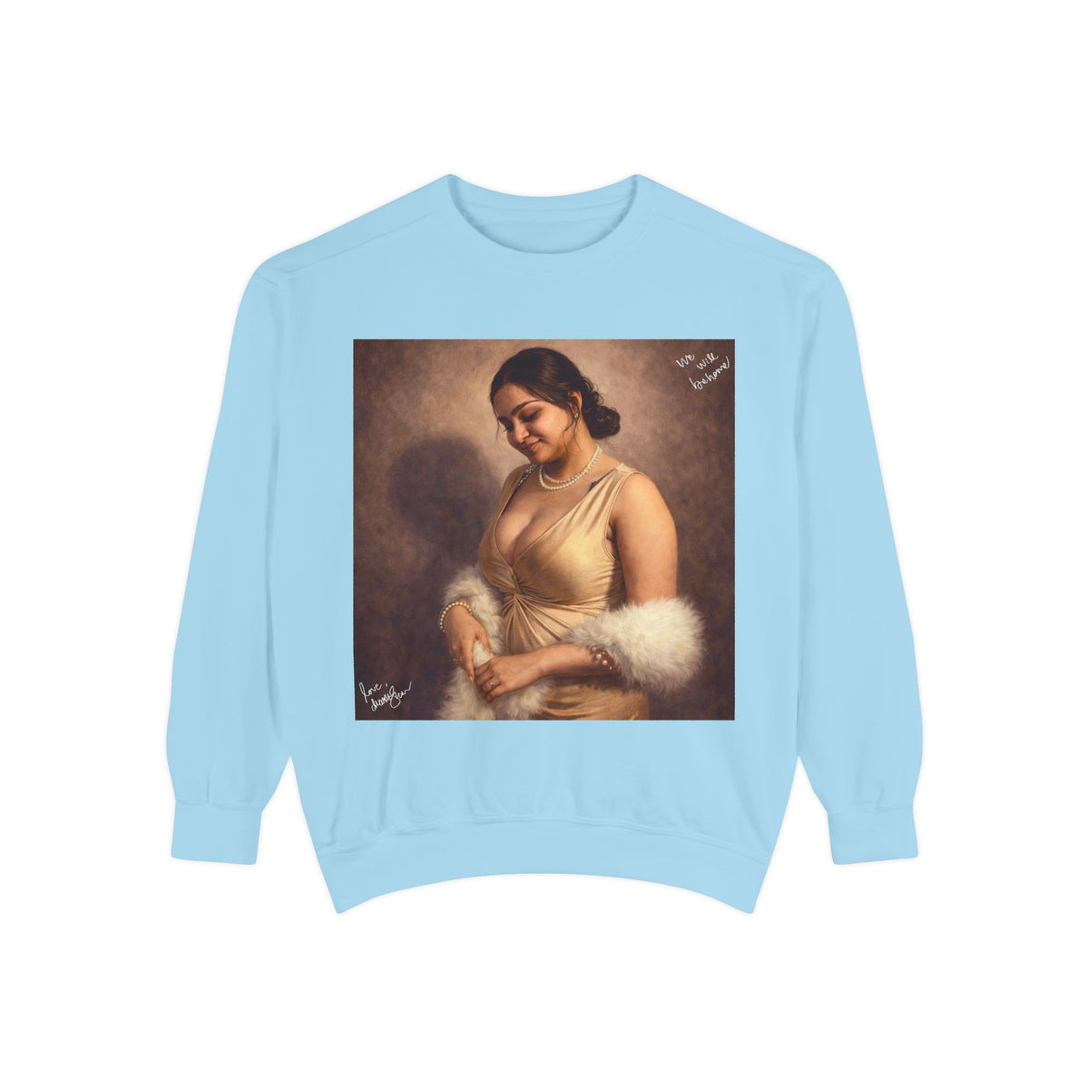 Drashti Portrait Sweatshirt — Vintage Frame Graphic Pullover