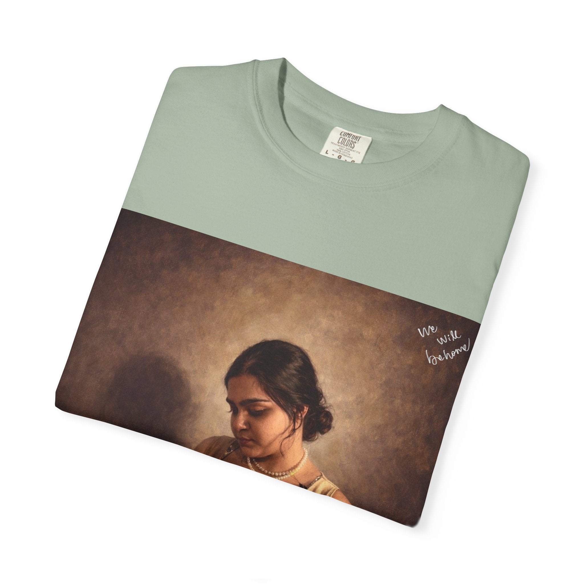 T-Shirt — Vintage Glam Portrait Tee with Signature "Love, Drashti"