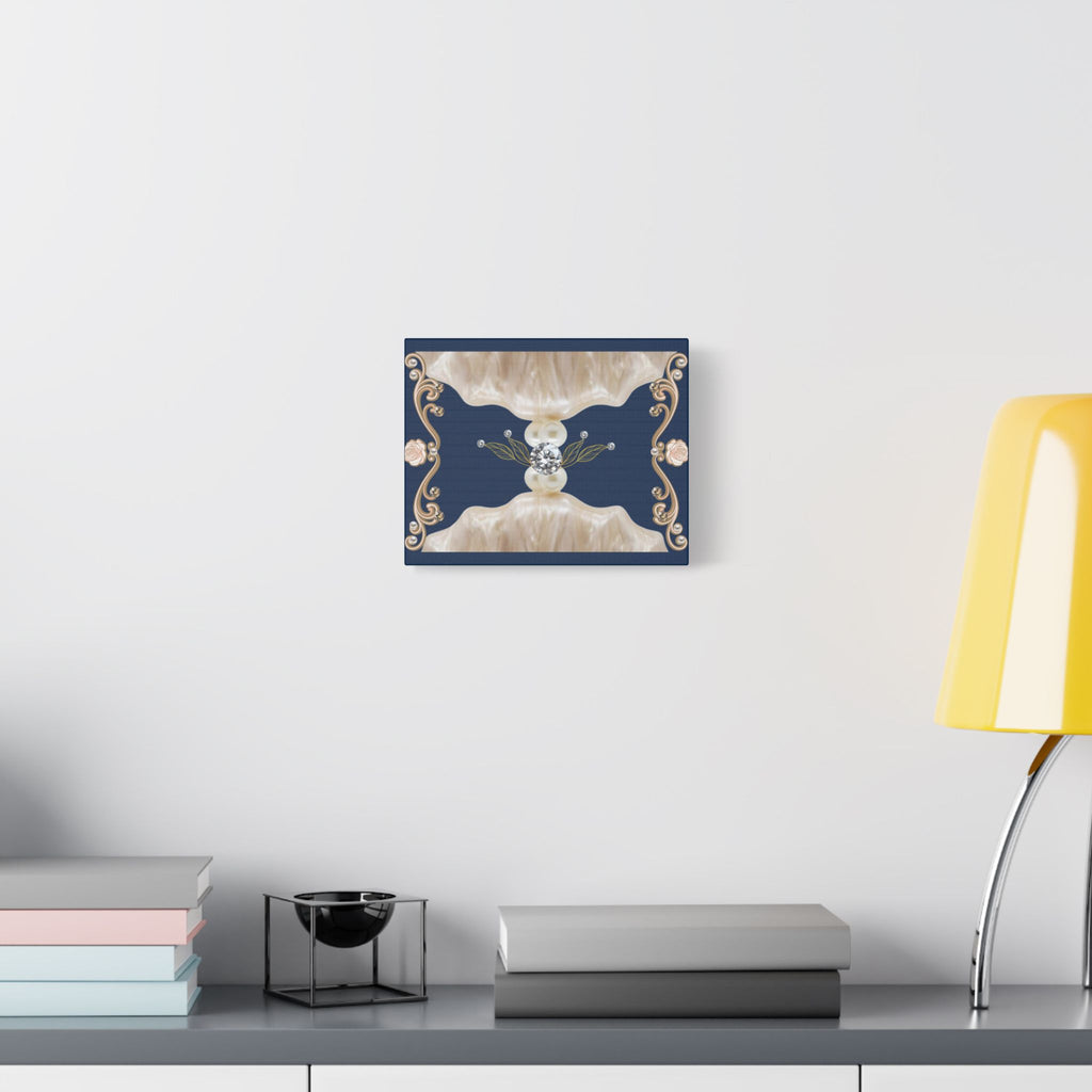 Navy Pearl Baroque Satin Canvas Wall Art — Stretched Decorative Print