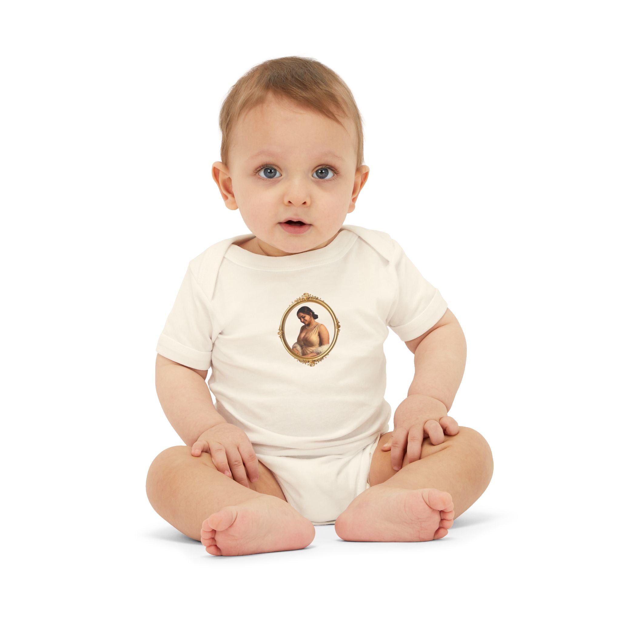 Infant Onesie with Vintage Cherub Portrait – Baby Bodysuit