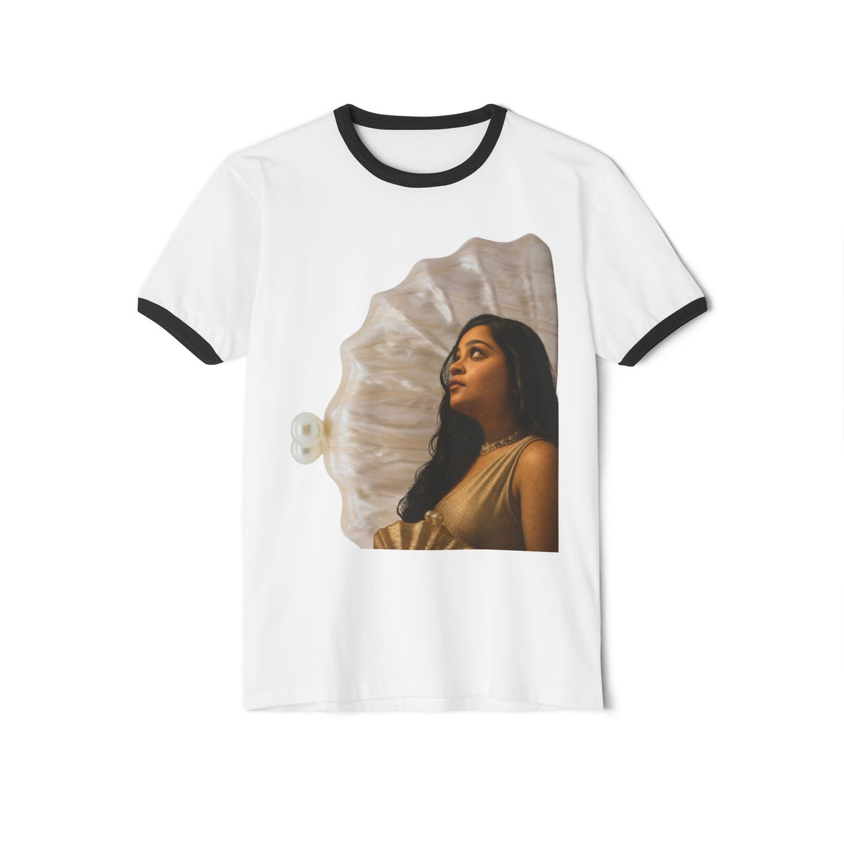 Drashti Ringer T-Shirt — 'We Will Be Home' Shell Portrait Tee