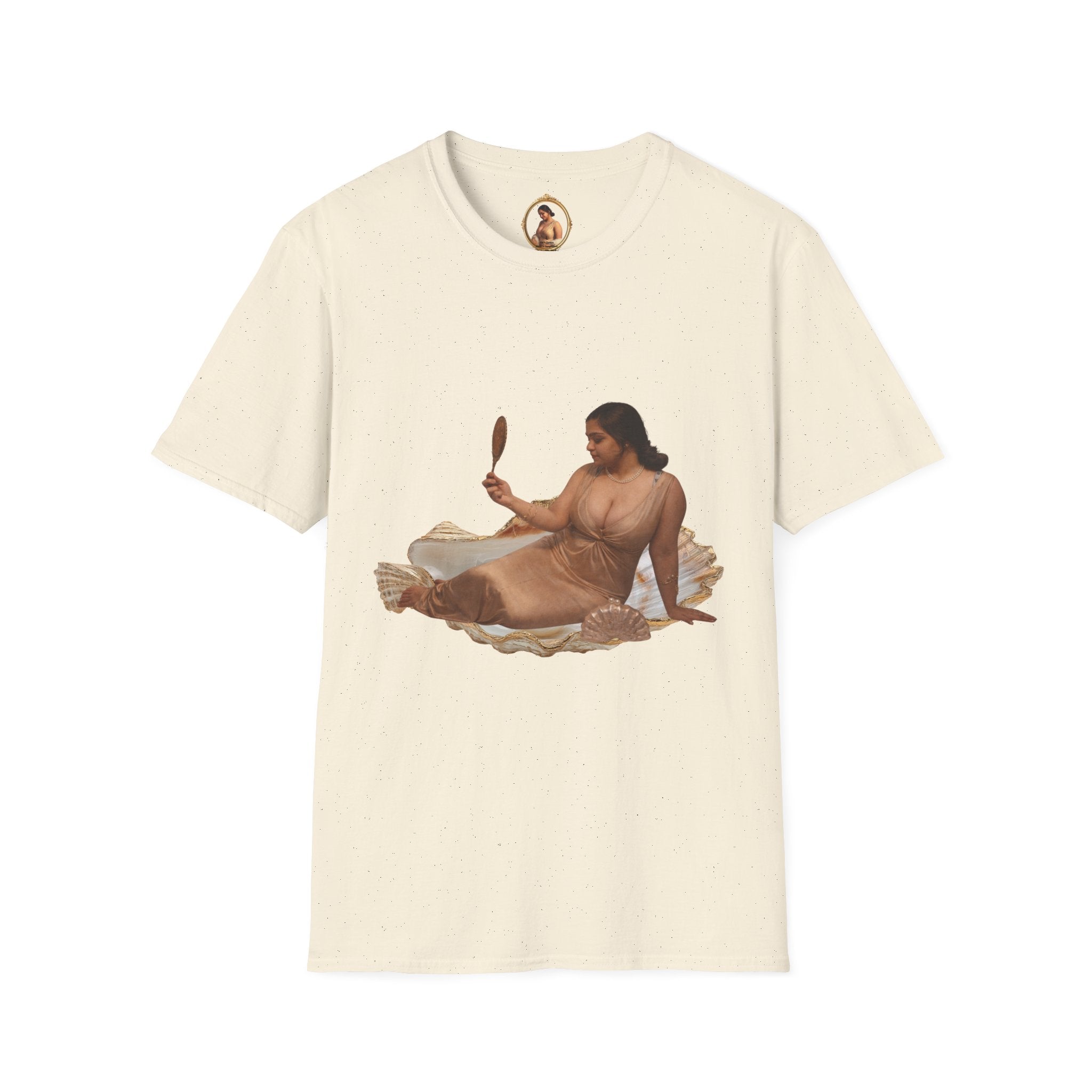 T-Shirt — Vintage Reclining Woman with Hand Mirror Art Tee