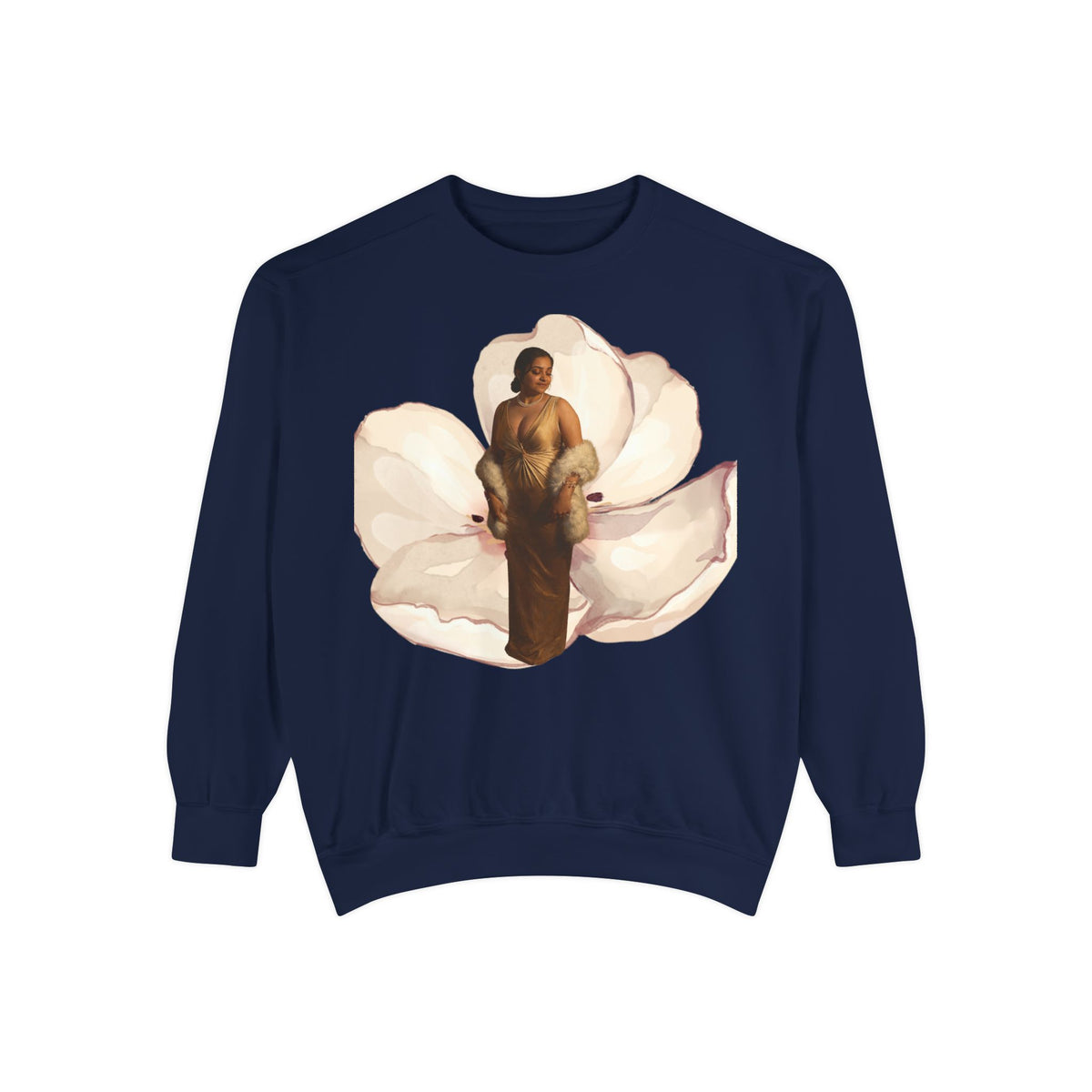 Drashti's WWBH Floral Portrait Sweatshirt — Vintage Gold Frame Art Crewneck
