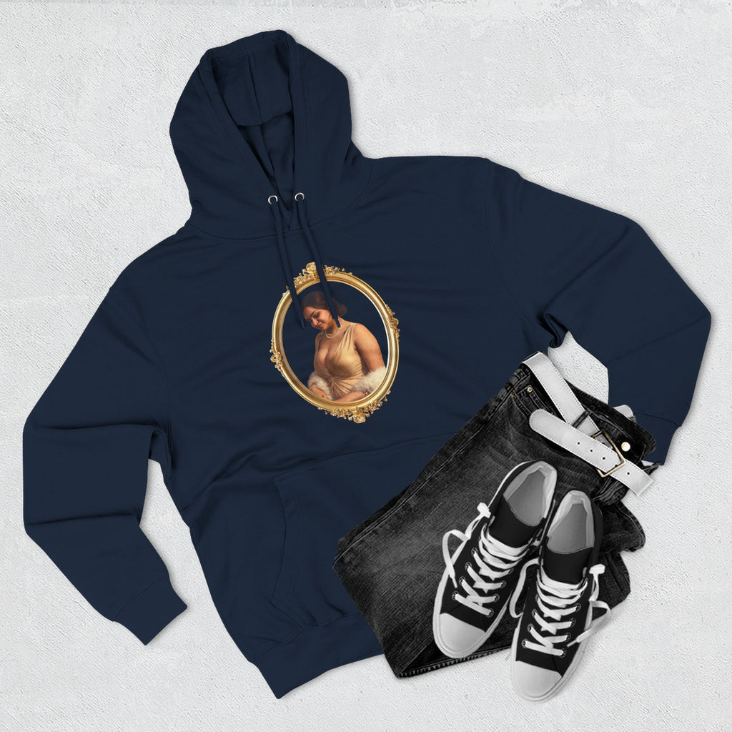 Portrait Hoodie — Vintage Frame Romantic Art Pullover