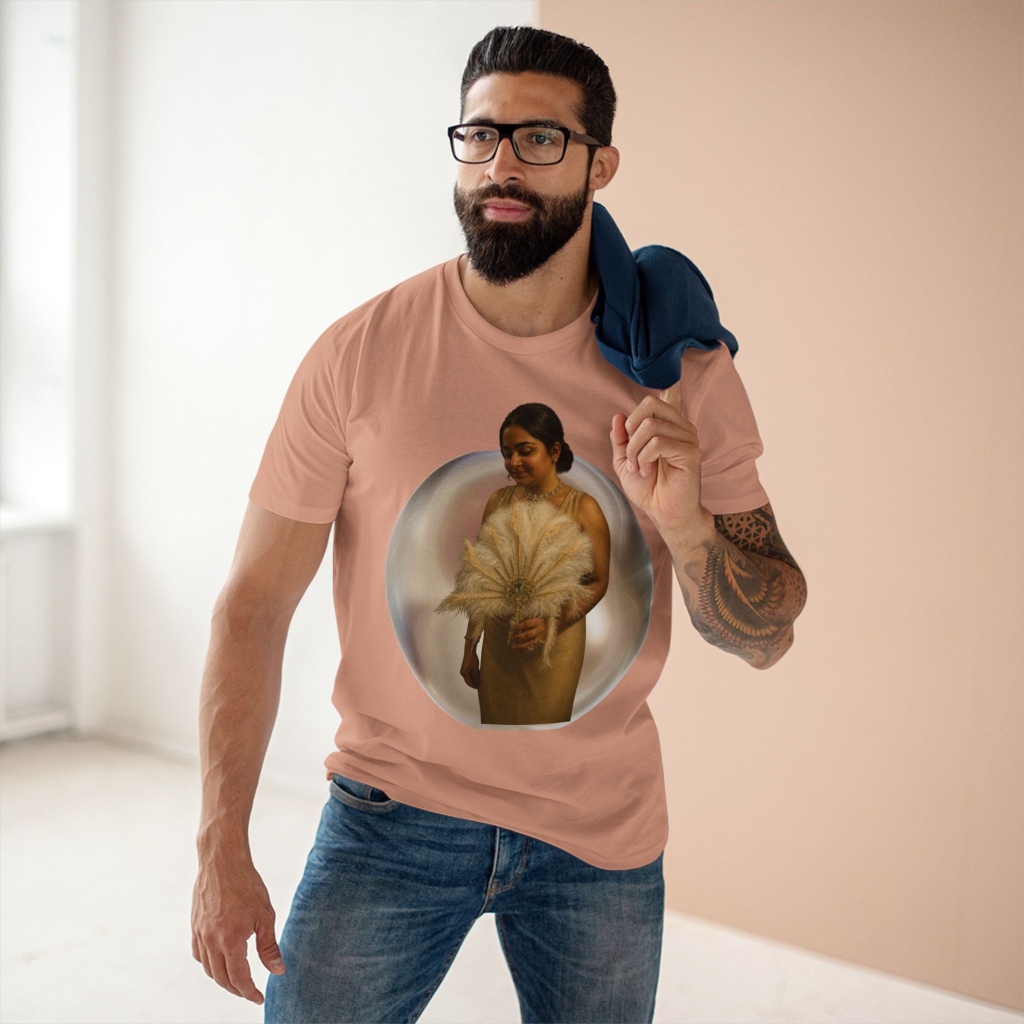 T‑Shirt — Vintage Portrait Bubble with 'We Will Become' Script
