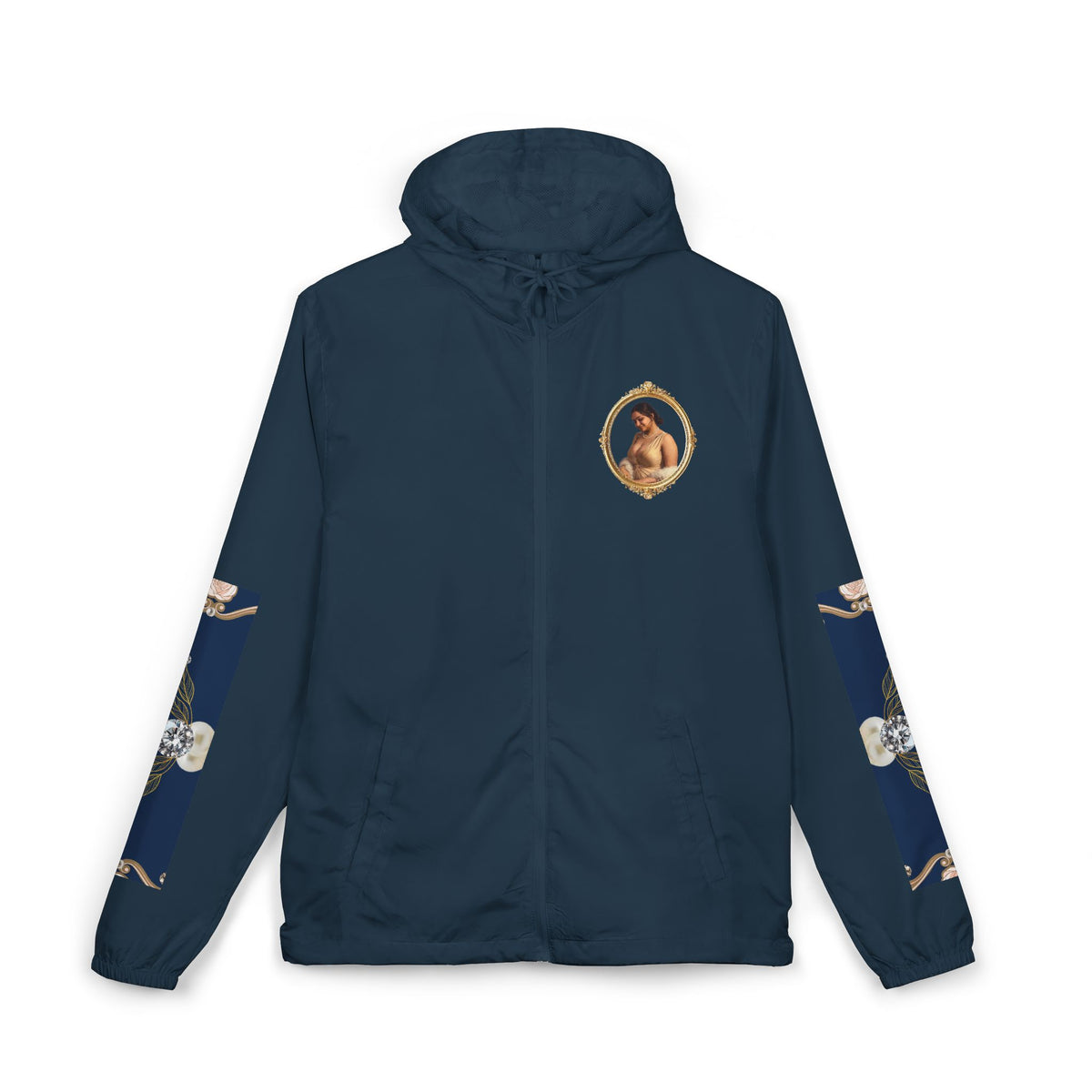 Drashti Windbreaker Jacket — Vintage Portrait Frame Design