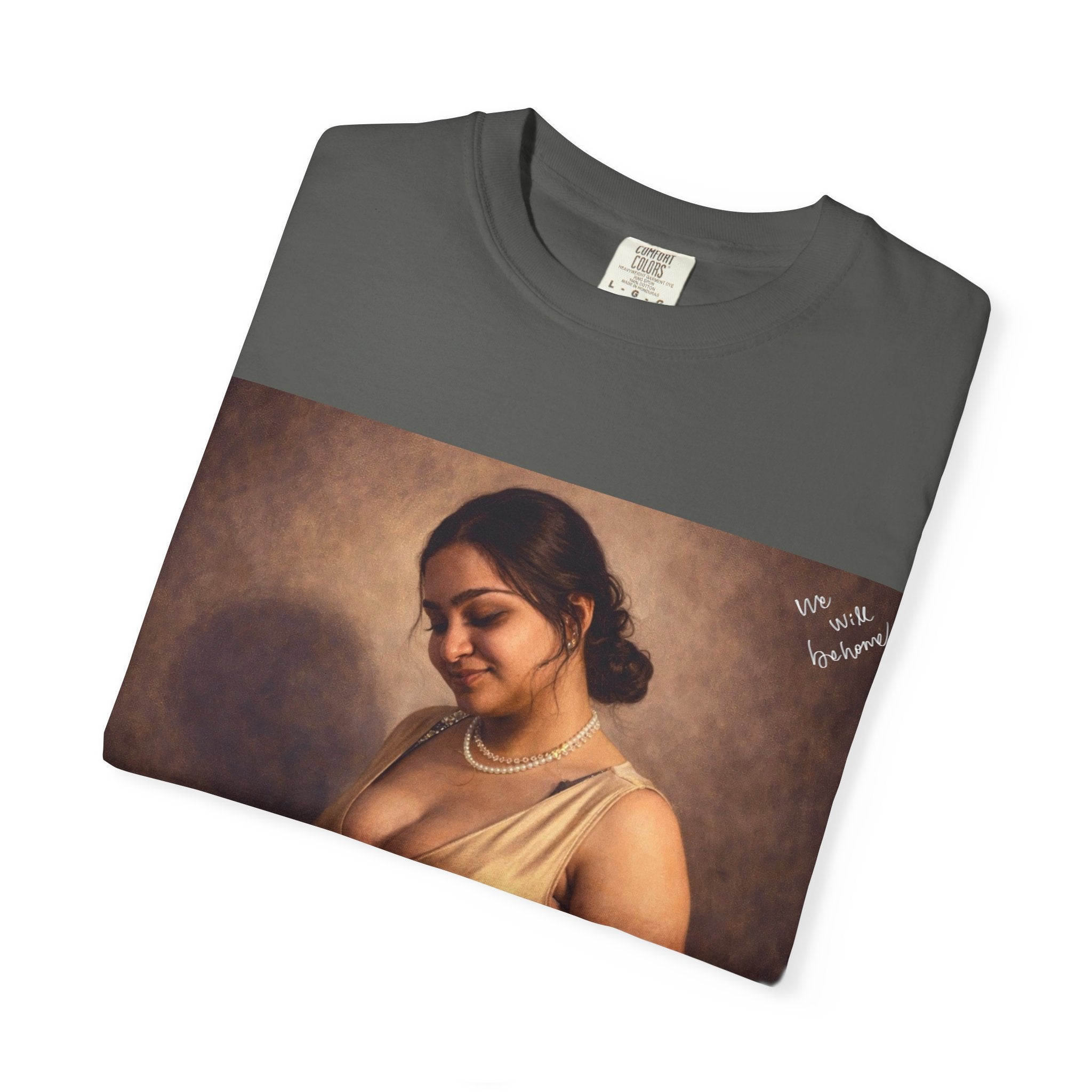 Portrait Graphic T-Shirt — Vintage Framed Lady Art Print