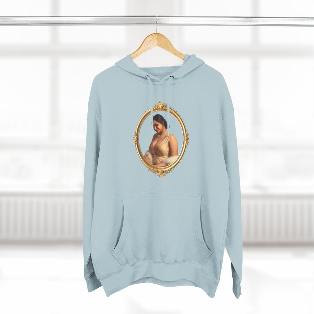 Portrait Hoodie — Vintage Frame Romantic Art Pullover