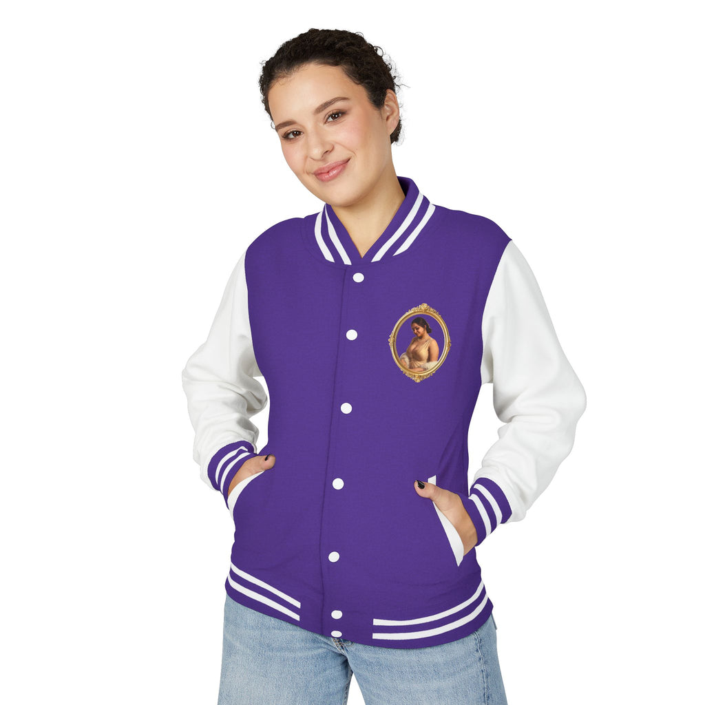 Vintage Portrait Letterman Jacket — Framed Classical Art Varsity Jacket