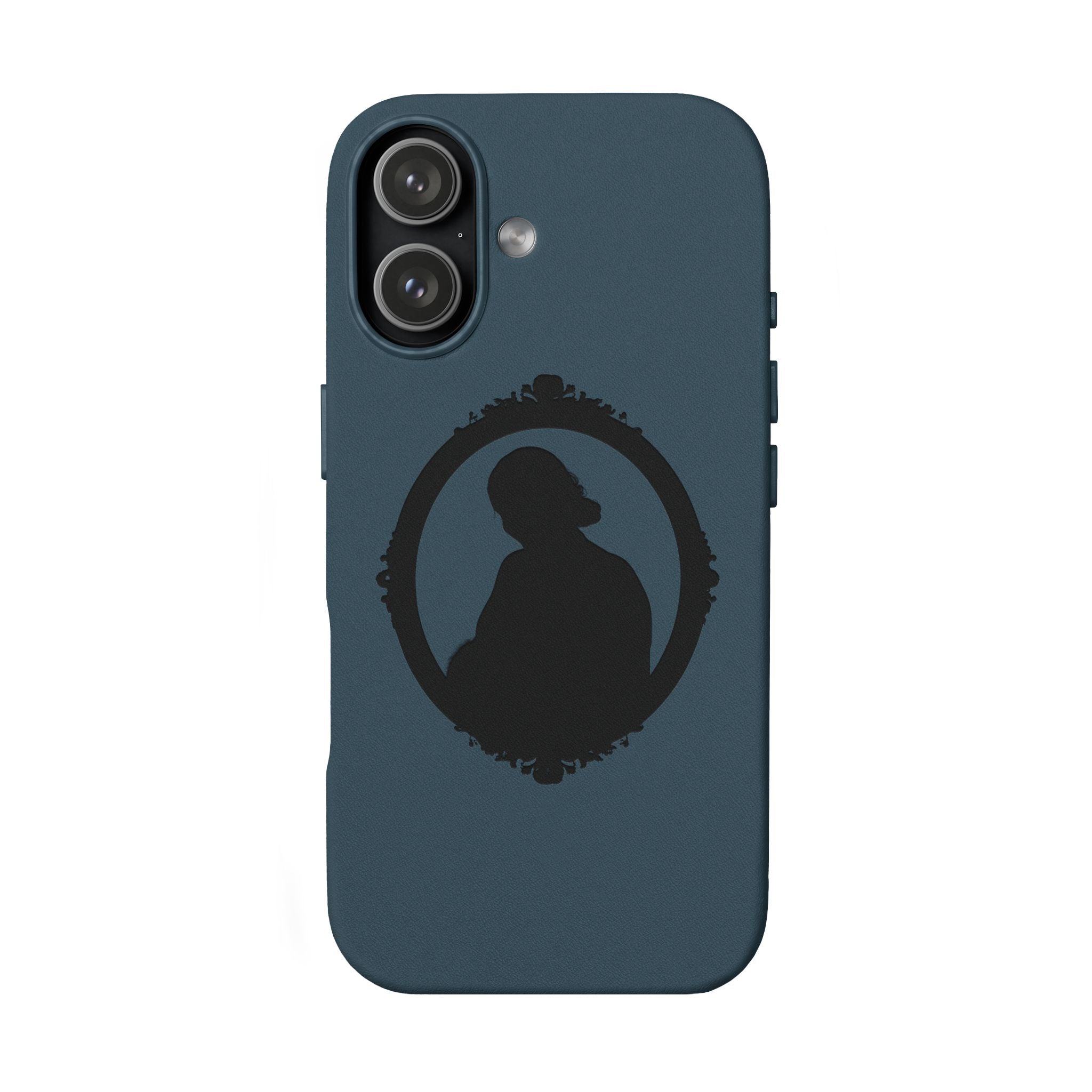 Engraved PU Leather Phone Case — Silhouette Outline Design