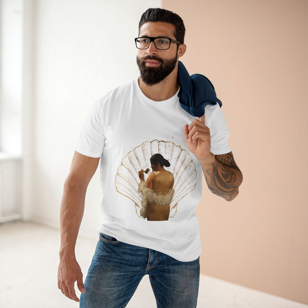 Vintage Vanity Tee — Antique Mirror & Shell Art Graphic T-Shirt