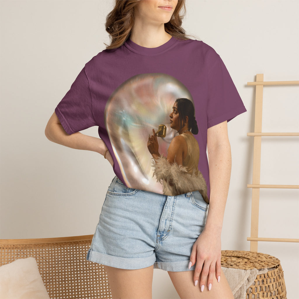 T‑Shirt — Retro Glam Woman with Iridescent Bubble | 'We Will Become' Graphic Tee