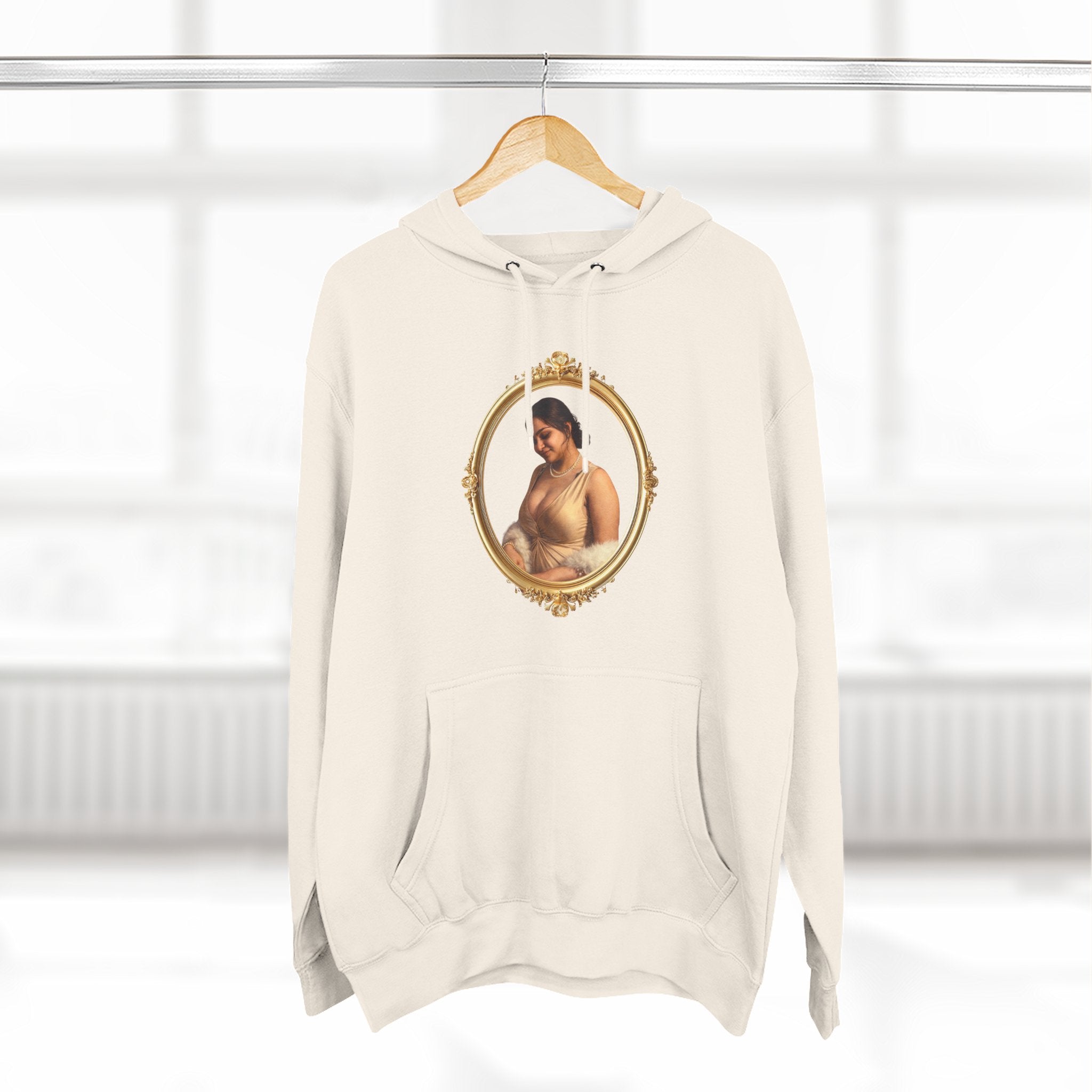 Portrait Hoodie — Vintage Frame Romantic Art Pullover