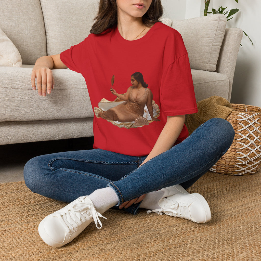 T-Shirt — Vintage Reclining Woman with Hand Mirror Art Tee