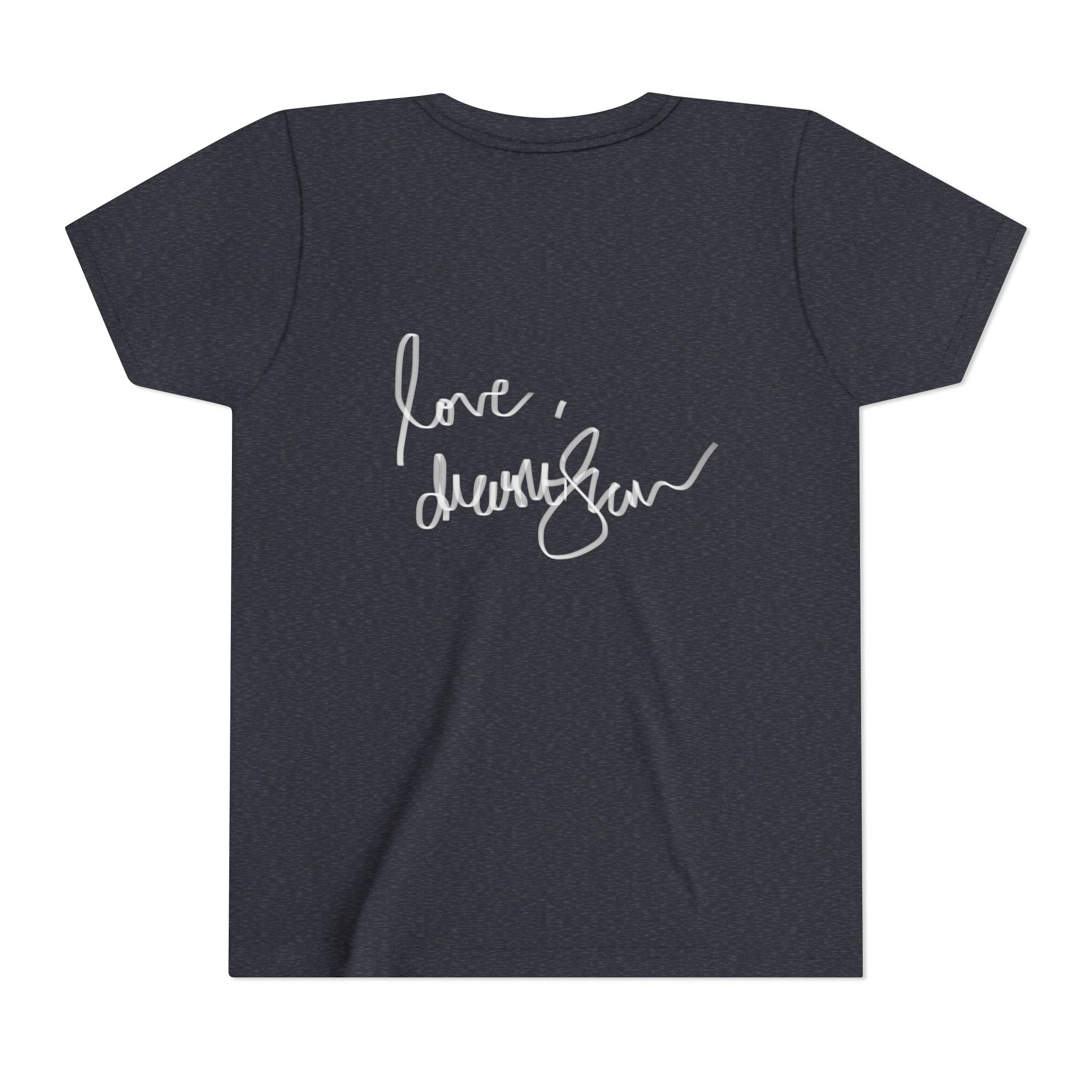 Youth Tee — Vintage Lady Mirror Graphic with “We Will Be Home” Back Text