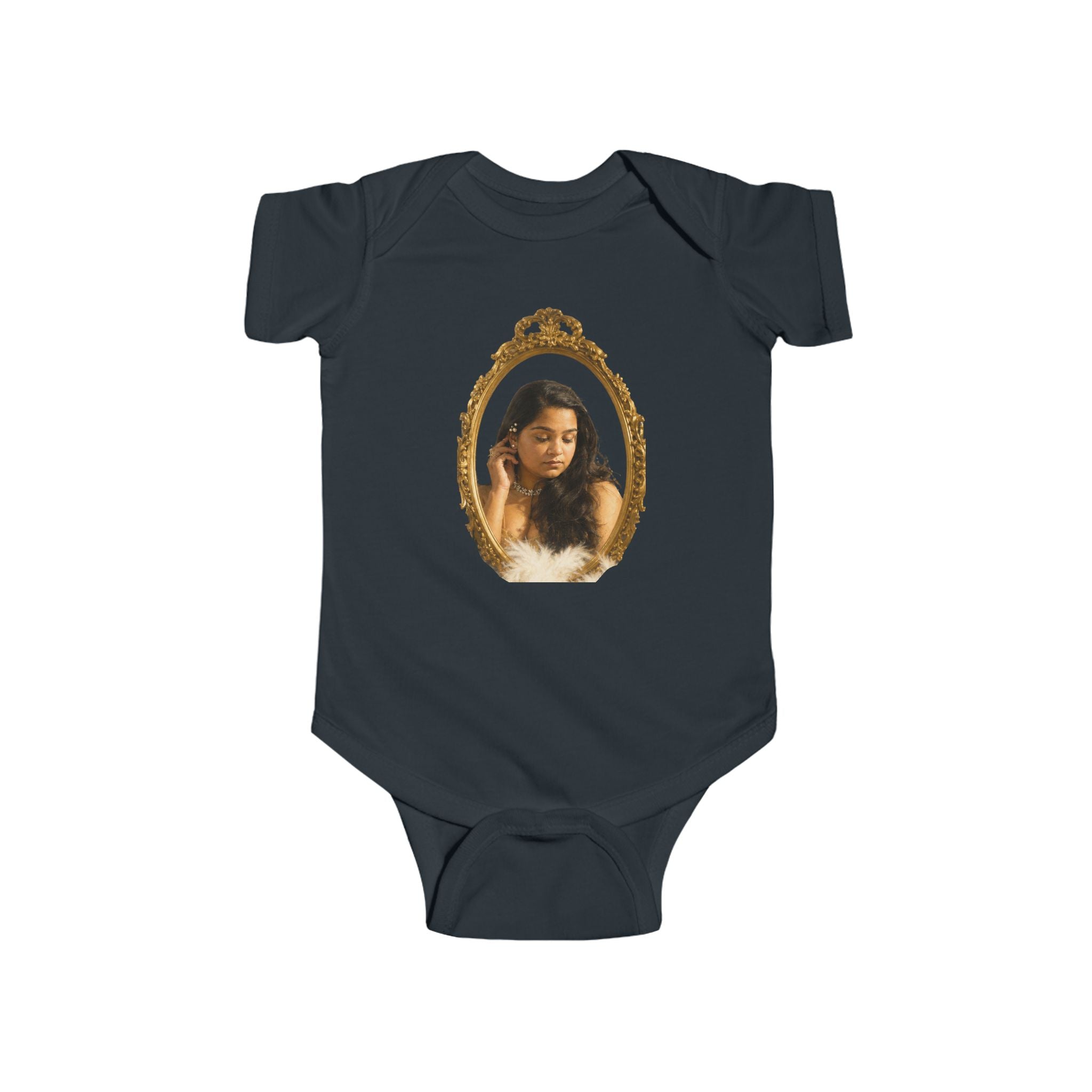 Infant Bodysuit with Vintage Gold Frame Portrait
