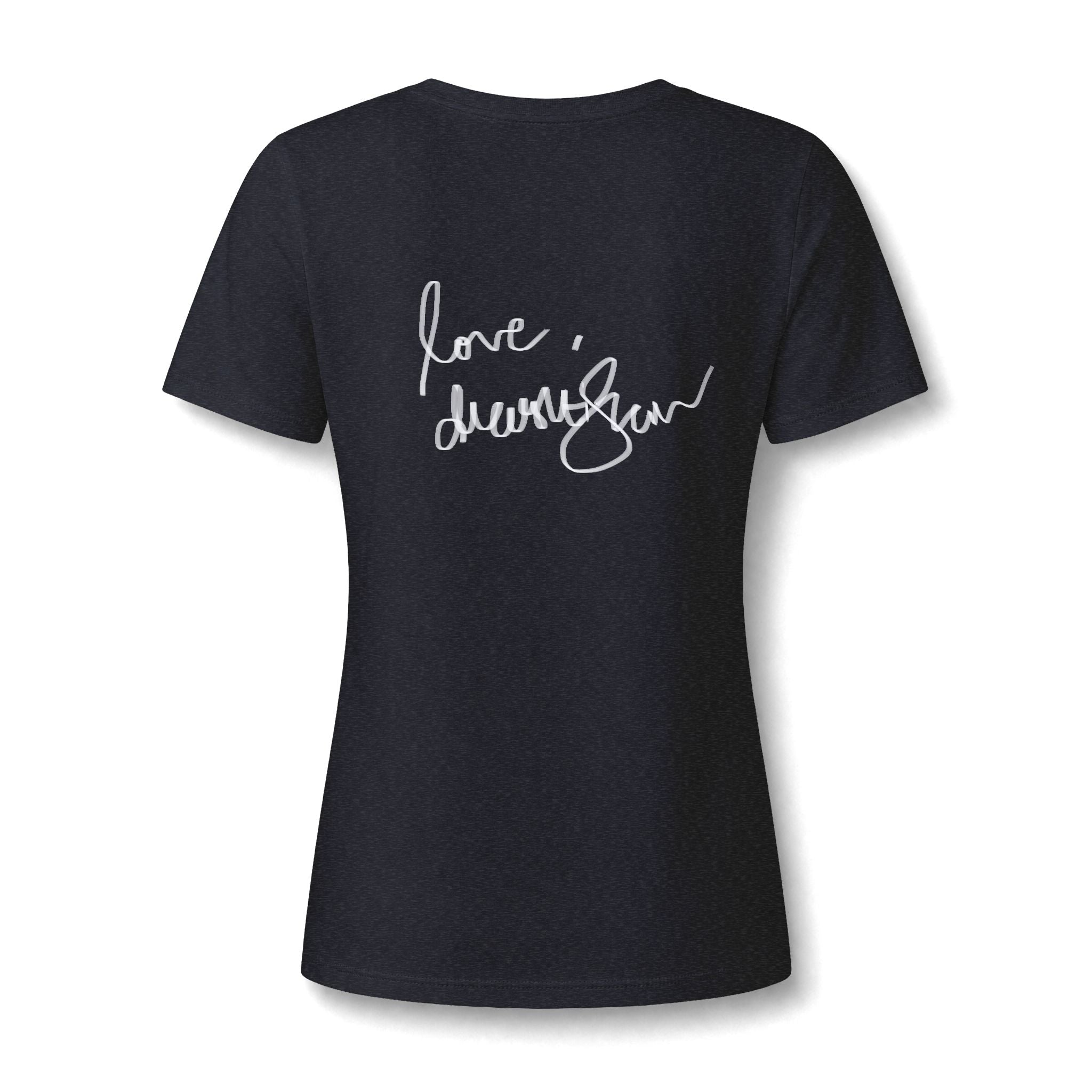 Floral Portrait V‑Neck Tee — Vintage Woman in Magnolia Print