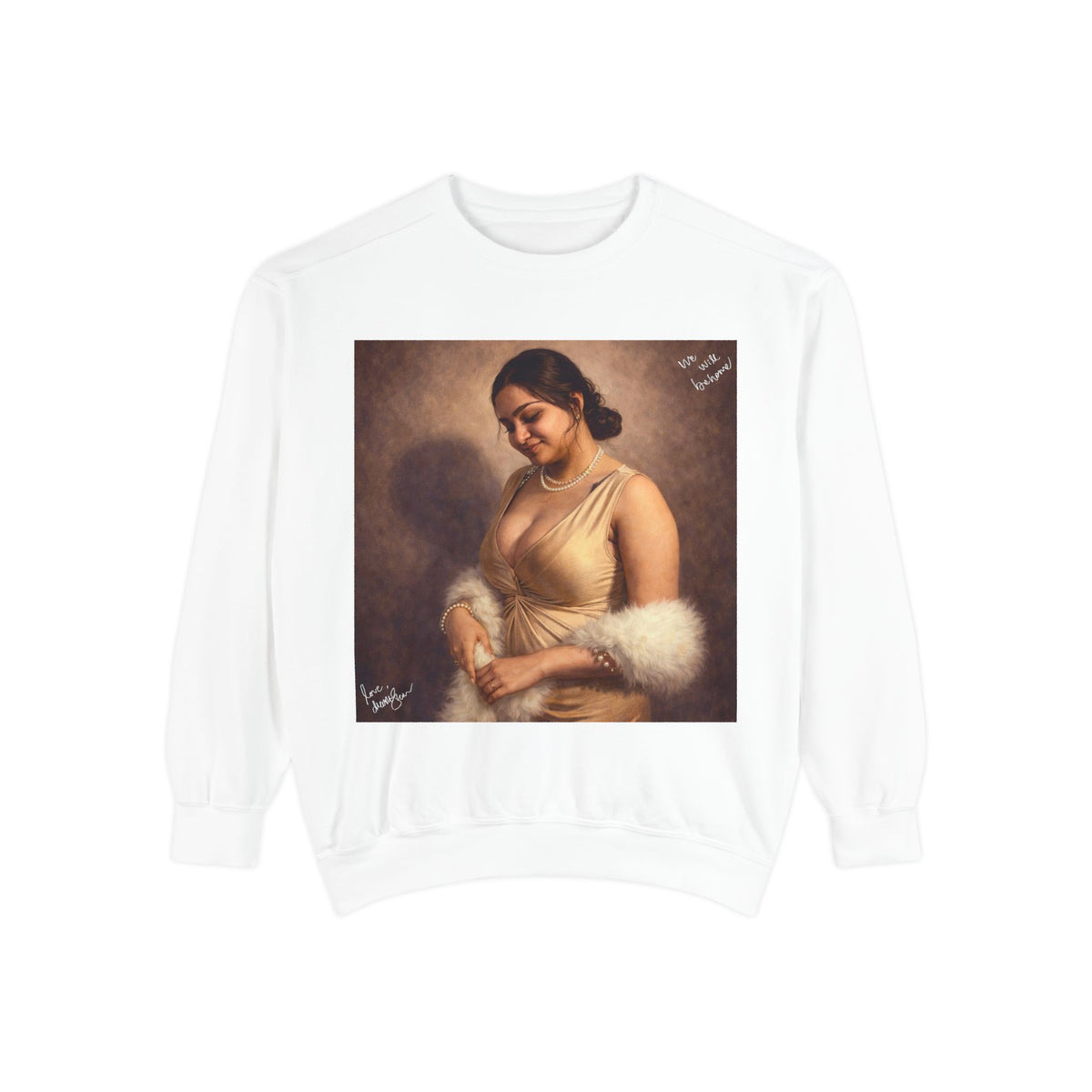 Drashti Portrait Sweatshirt — Vintage Frame Graphic Pullover